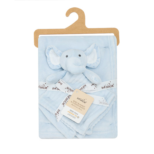 Infancie Blanket with security toy (Blue Elly)