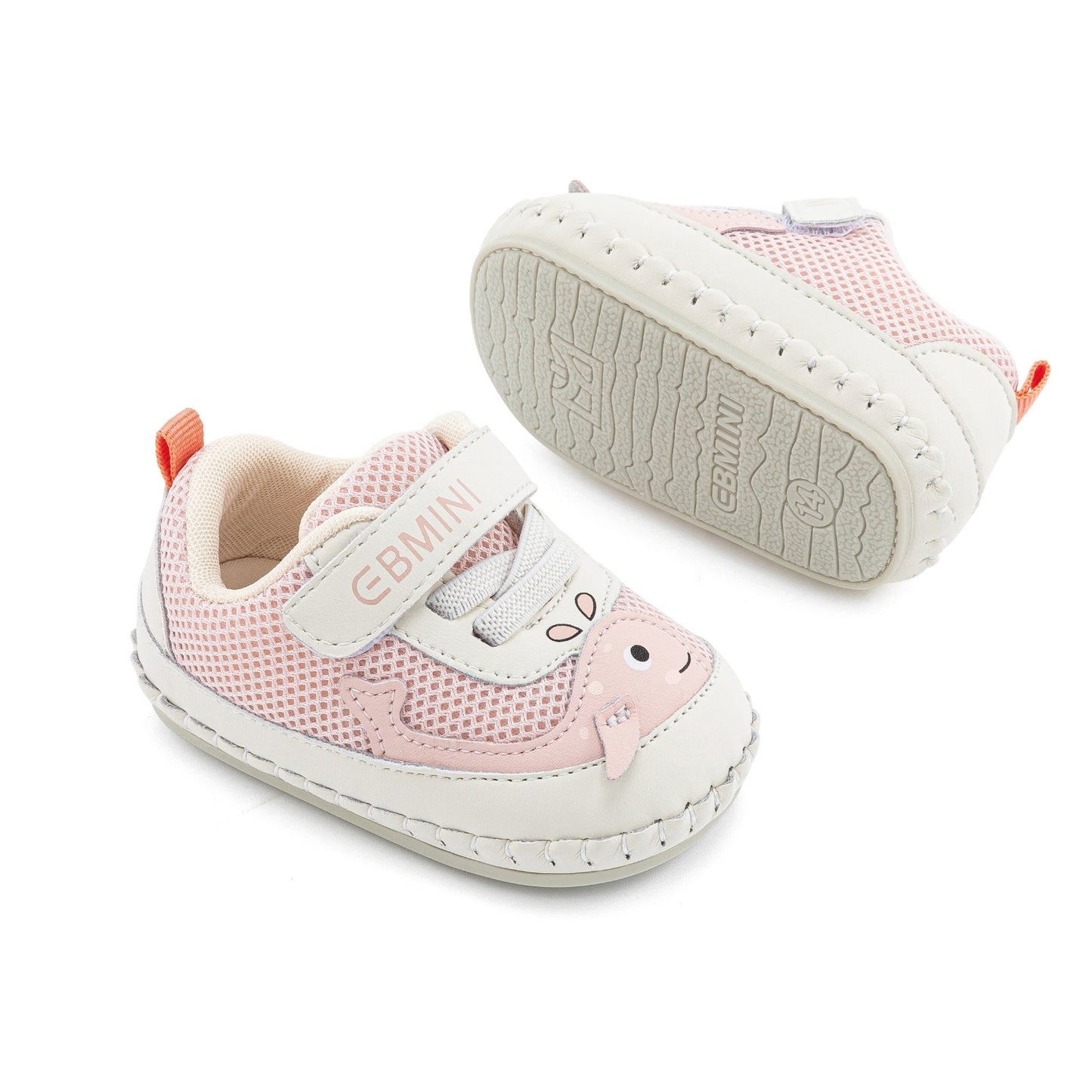 E25A066 Pastel Whale Baby Sneakers (Baby Pink)