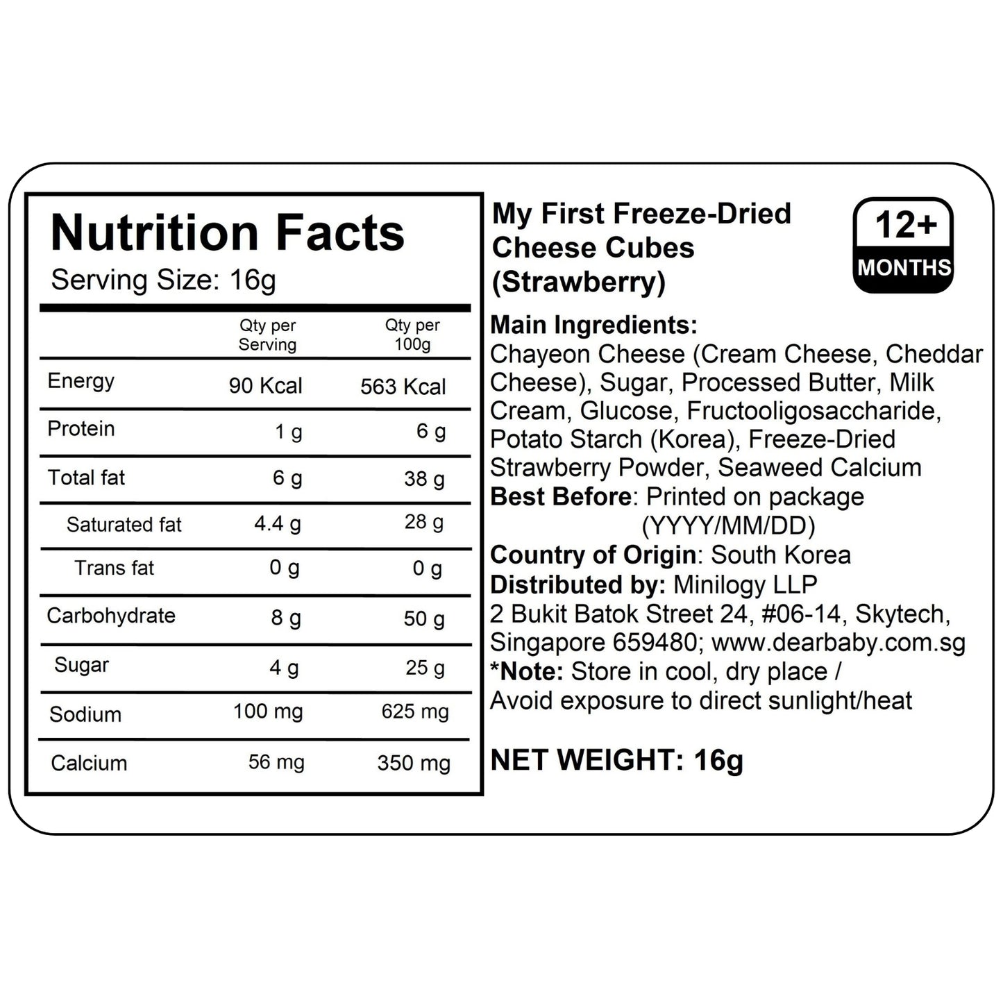BeBecook - My First Freeze-Dried Cheese Cube (Strawberry) 16g