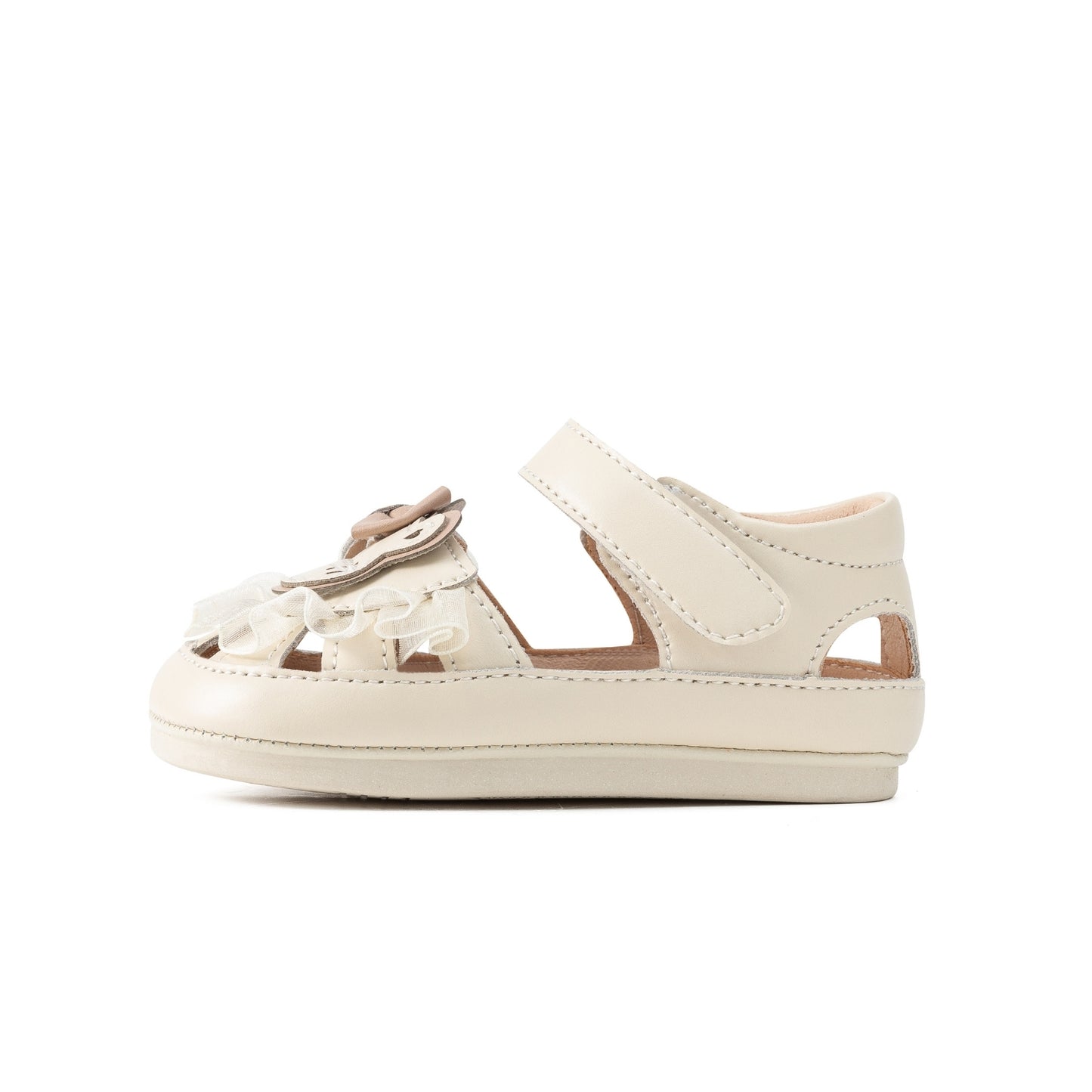 E25B100 Teddy Lace-Up Sandals (Cream)