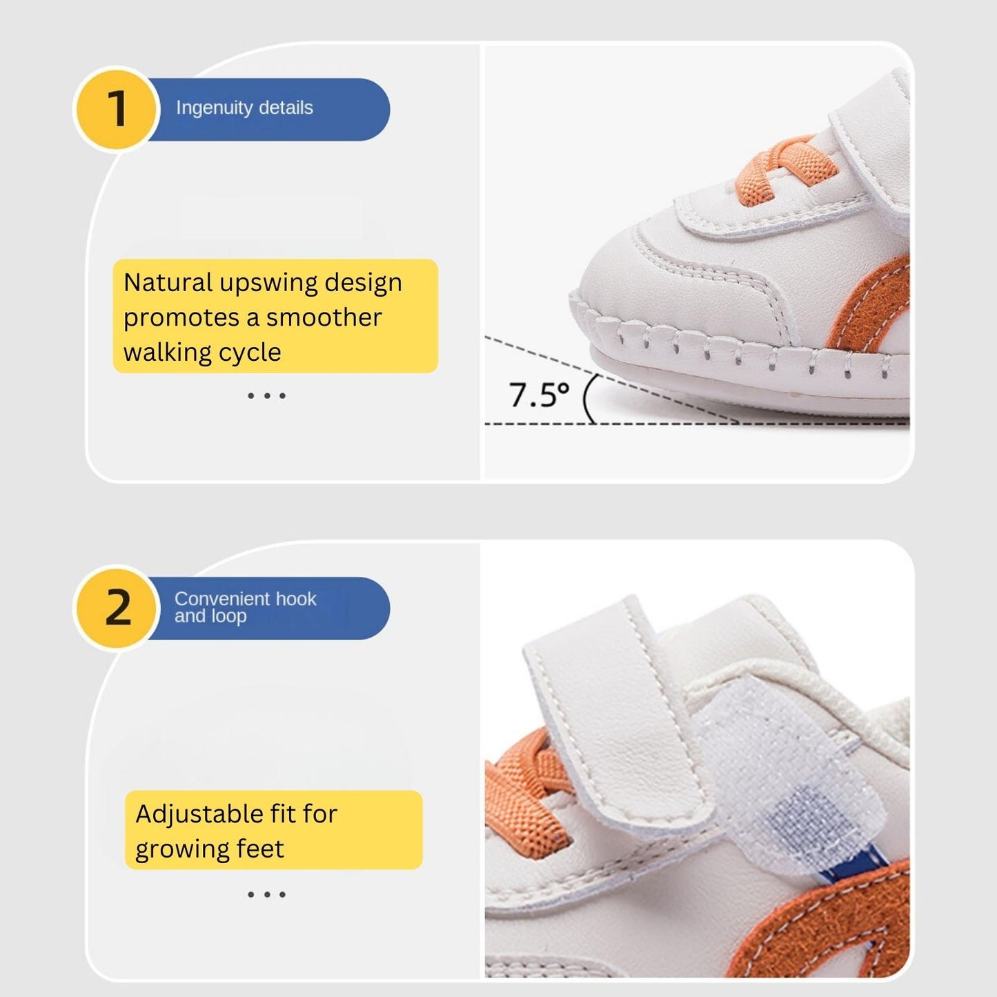 EBmini E3661 Soft-Soled Baby Sneaker (Orange)
