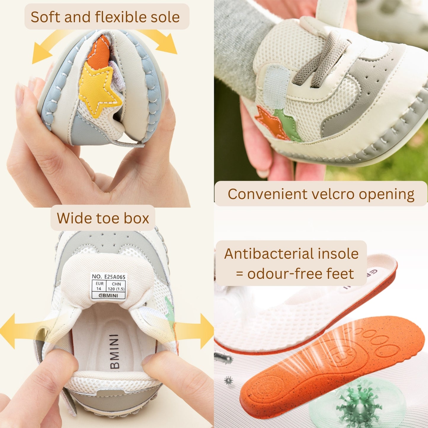 E25A065 Starry Soft Baby Sneakers (Baby Blue)