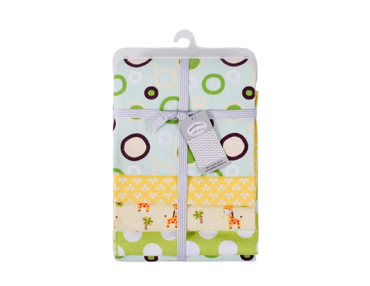 MOTHER'S CHOICE 4-Pc Flannel Receiver (Jungle Polka Dots)