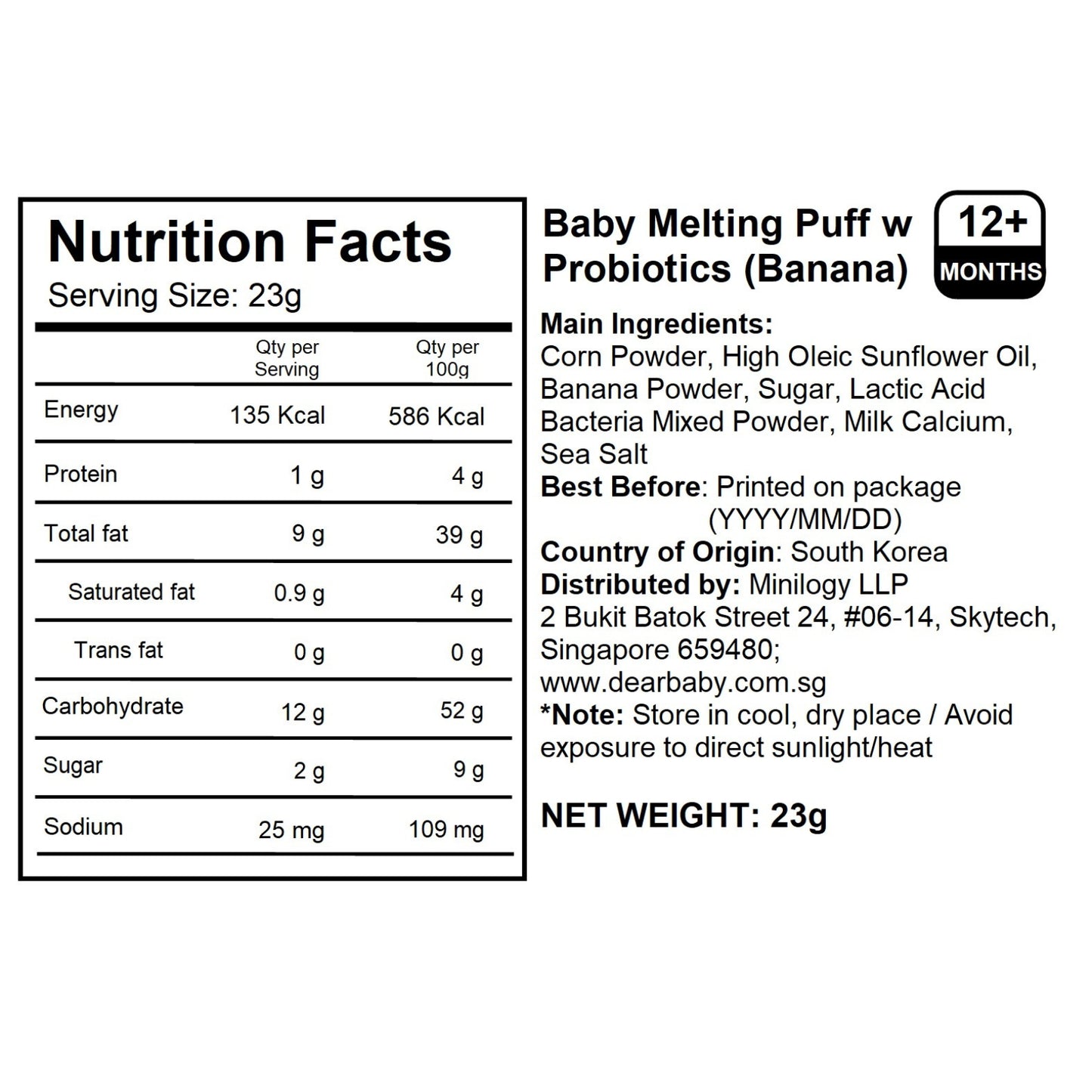 BeBecook - Baby Melting Puff w Probiotics (Banana) 23g