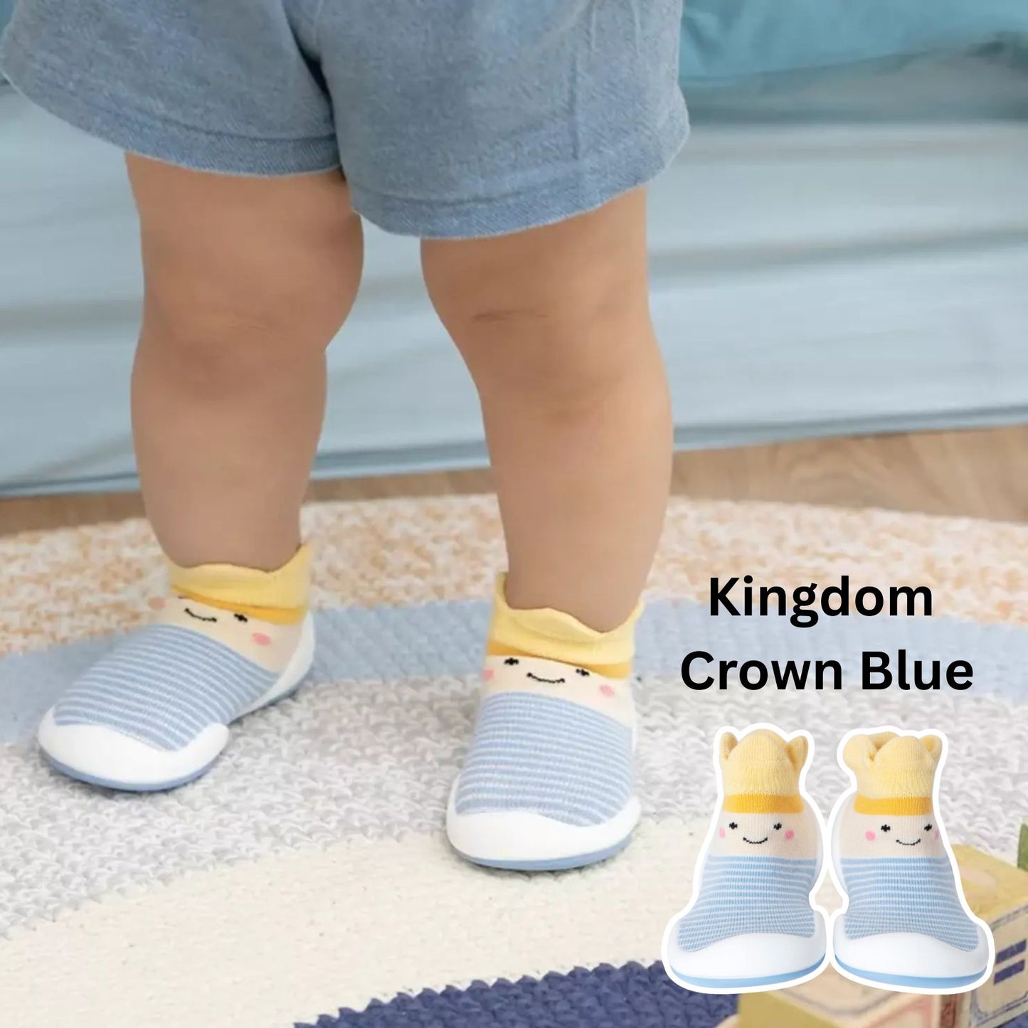 Komuello - Baby Sock Shoes (Kingdom Crown_Blue)
