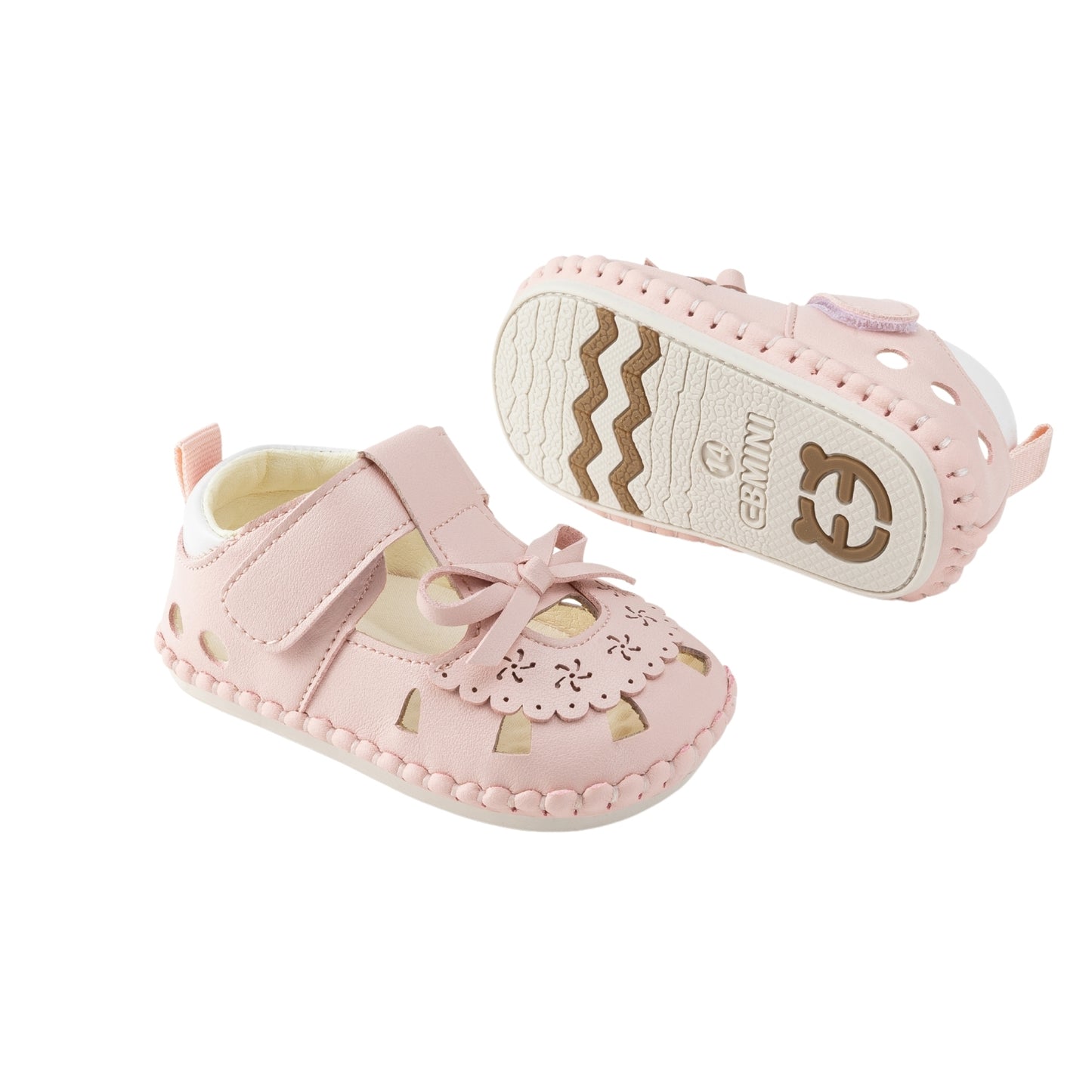 E25B071 Dreamy Bow Baby Sandals (Pink)