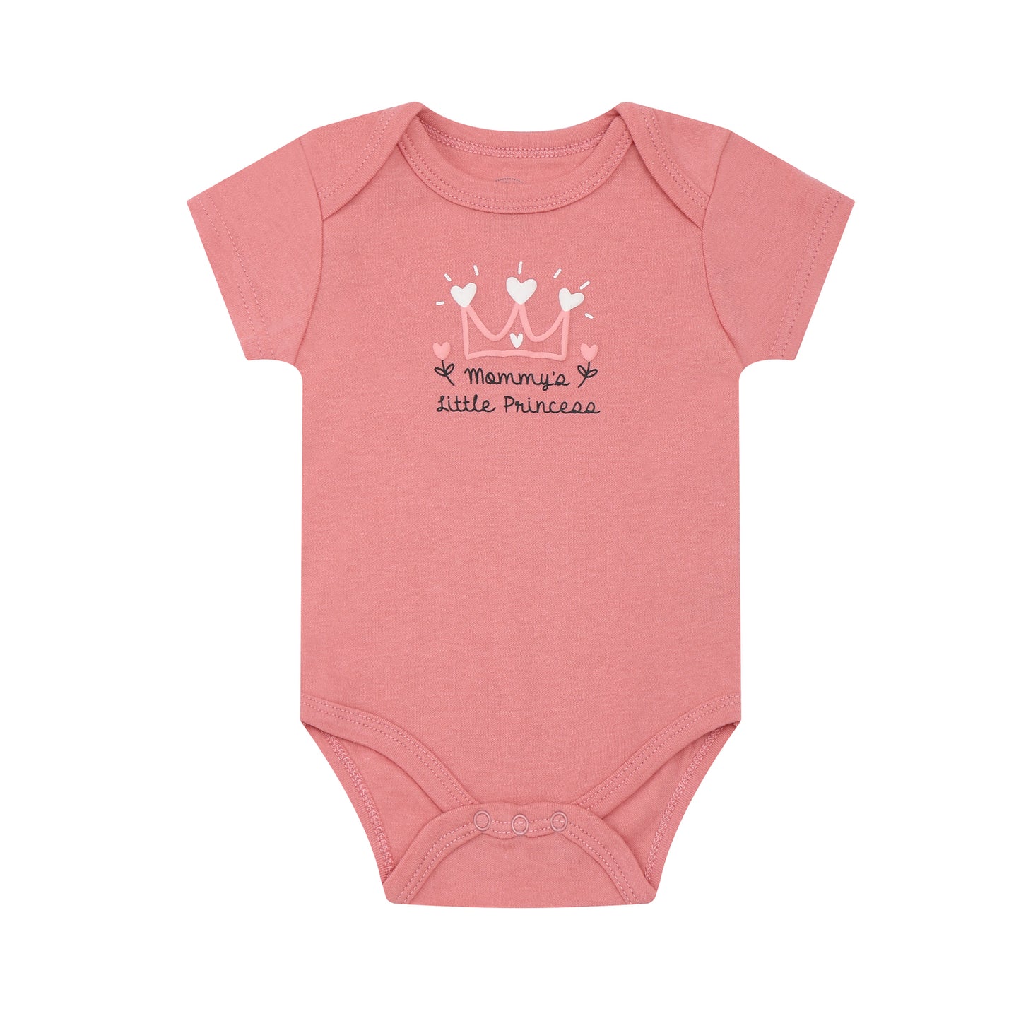 MOTHER'S CHOICE 3-Pc 100% Cotton Short-Sleeved Baby Bodysuit (Pink Mix, Mommy's Little Princess) 0-3m