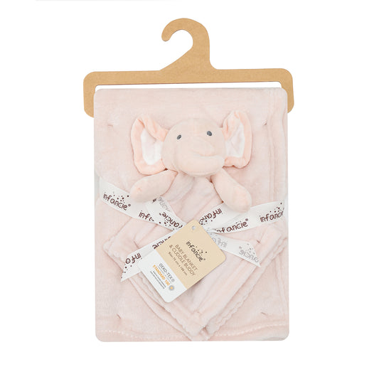 Infancie Blanket with security toy (Pink Elly)
