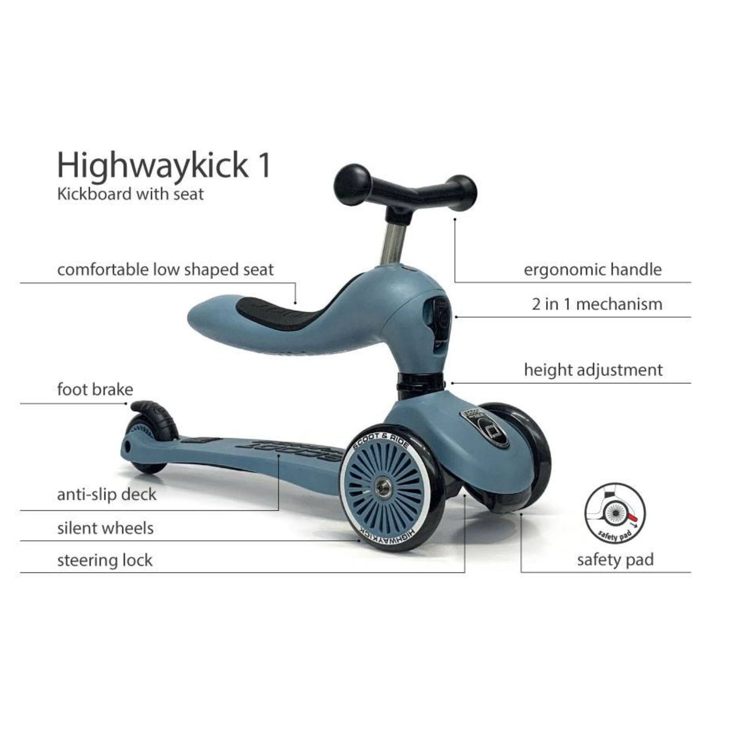 Scoot & Ride - Highwaykick1 Scooter For Toddler 1-5Y (Rose)