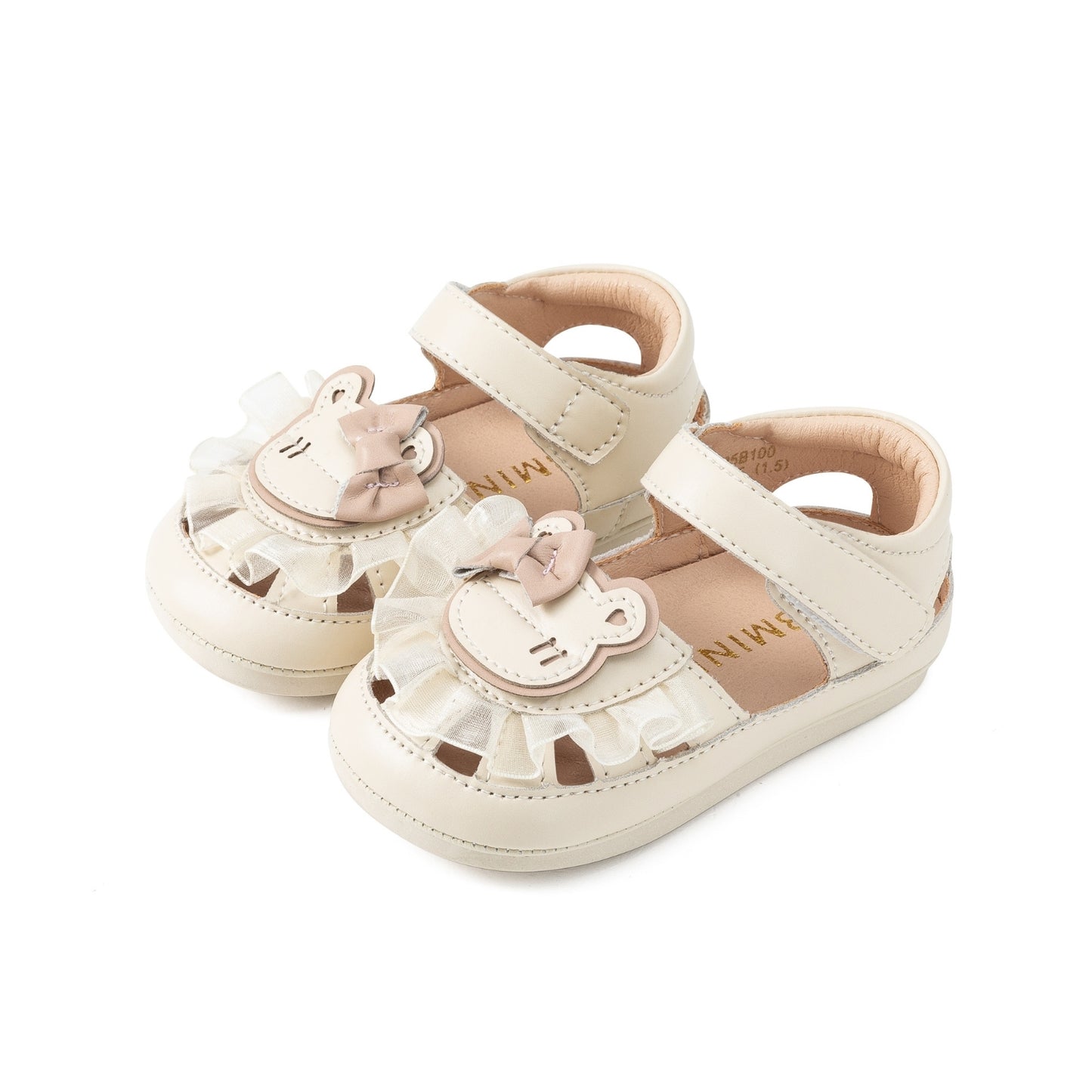 E25B100 Teddy Lace-Up Sandals (Cream)
