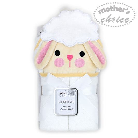 MOTHER'S CHOICE 100% Pure Cotton Infant / Baby 3D Hooded Towel (Lamb)