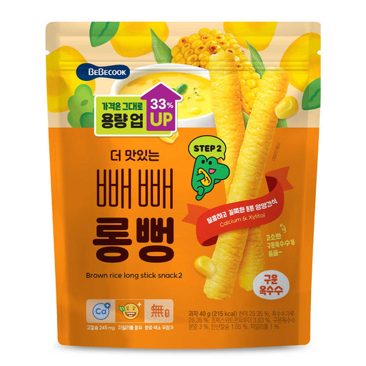 BeBecook - Junior's Jumbo Brown Rice Sticks (Sweet Corn) 40g
