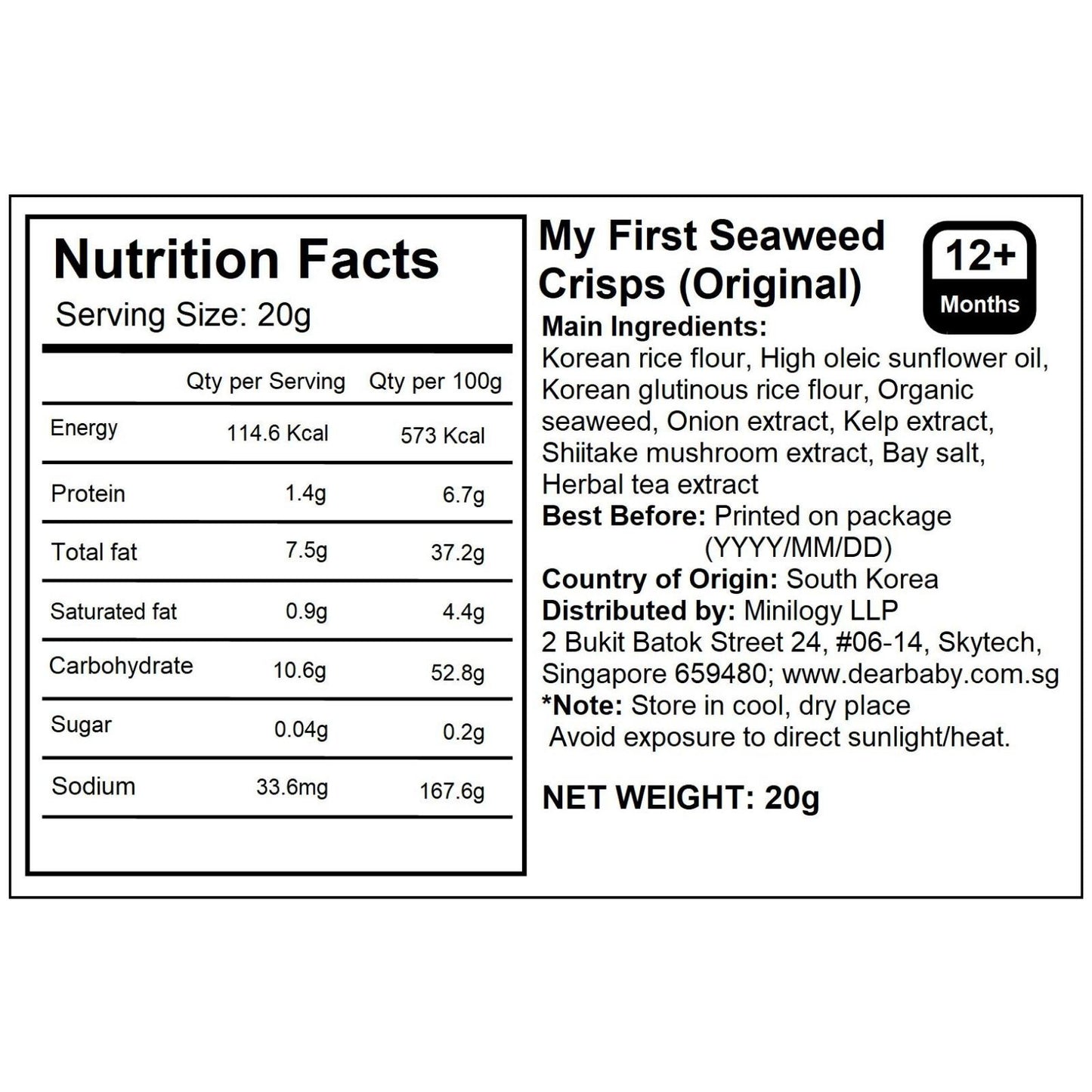 BeBecook - My First Seaweed Crisps (Original) 20g