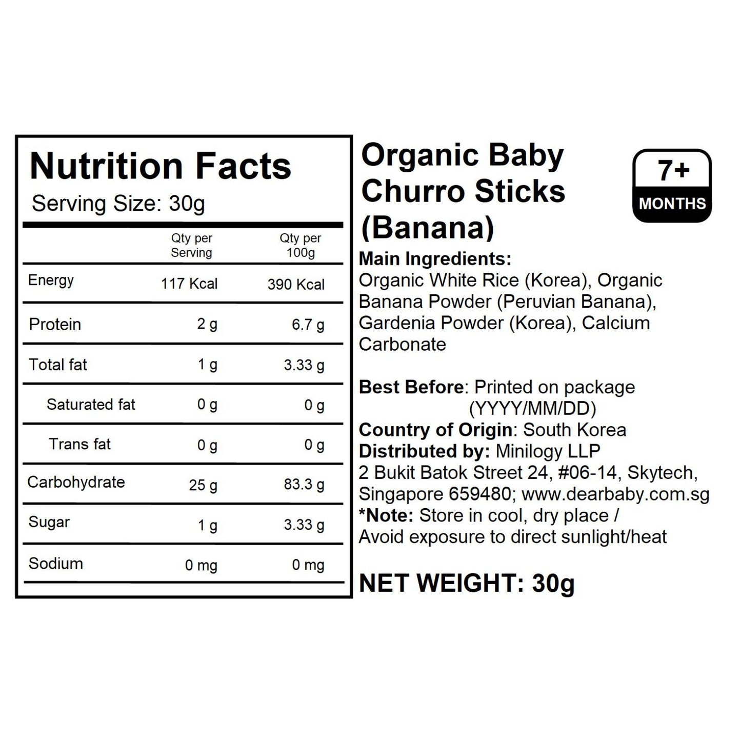 Alvins - Organic Baby Churro Sticks (Banana) 30g