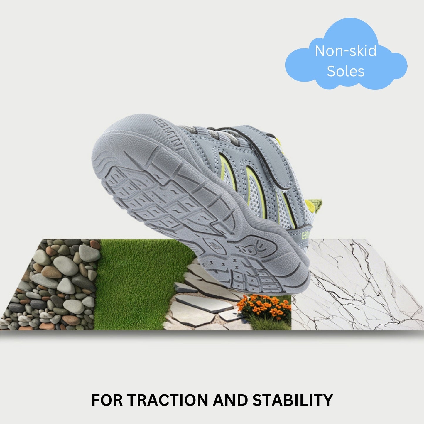 E25A085 AllDay StepEase Sneakers (Grey & Lime)