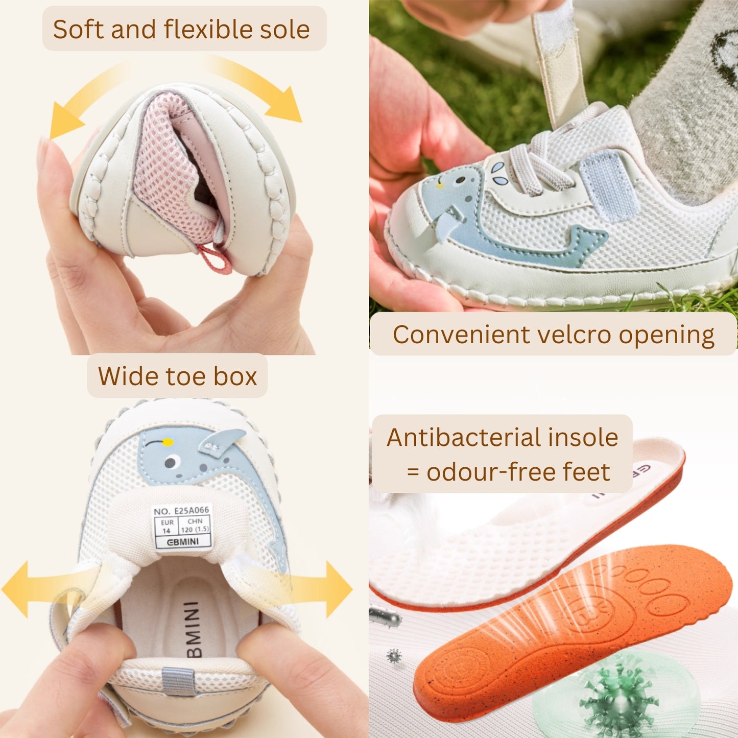E25A066 Pastel Whale Baby Sneakers (Baby Blue)