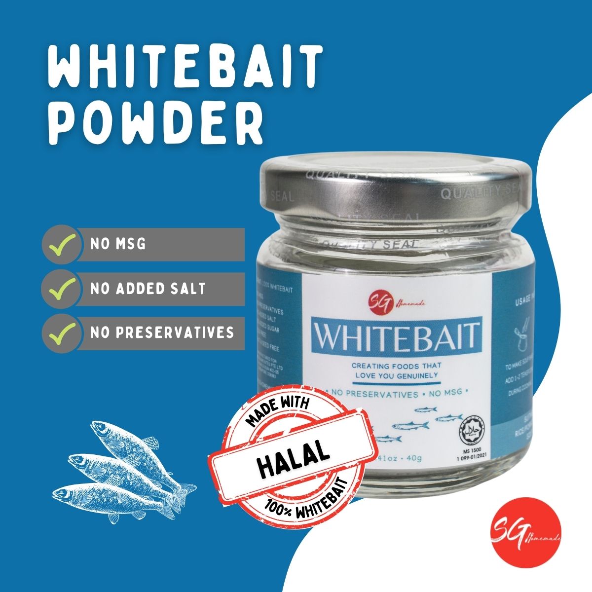 SG Homemade - Whitebait Powder 40g
