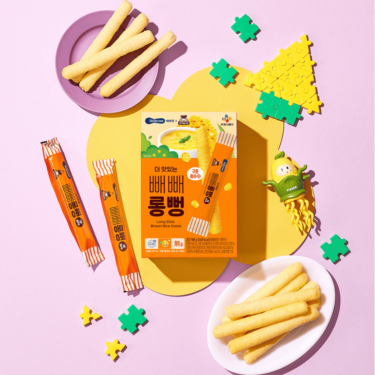 BeBecook - Jr's Jumbo Brown Rice Stick Mega Box (Sweet Corn) 20 x 5g