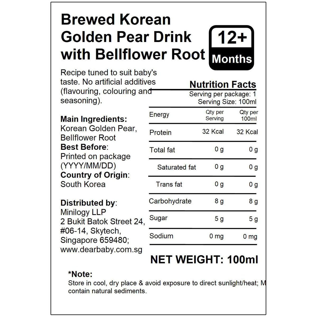 BeBecook - (Non-Pack) 24-Pk Brewed Korean Golden Pear Drink w Bellflower Root 100ml