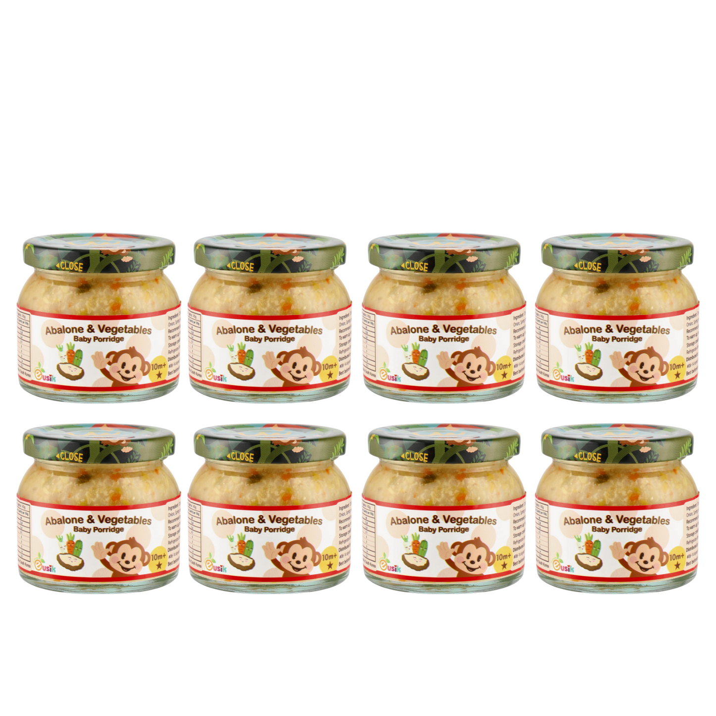 Eusik  - 8-Pk Baby Rice Porridge Select (Abalone & Vegetables) 145g, 10mths+