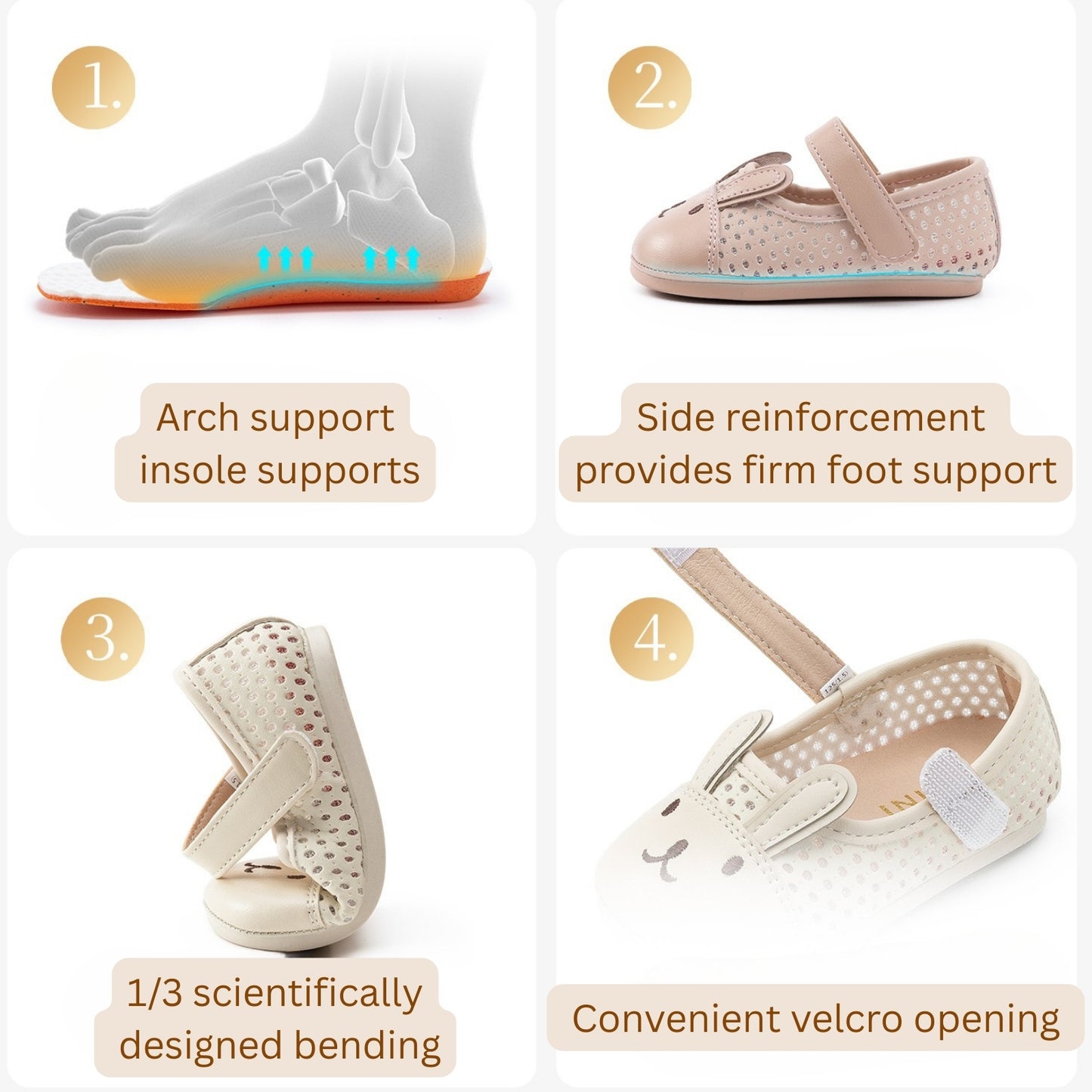 E25A119 Hoppy Bunny Flats (Cream)