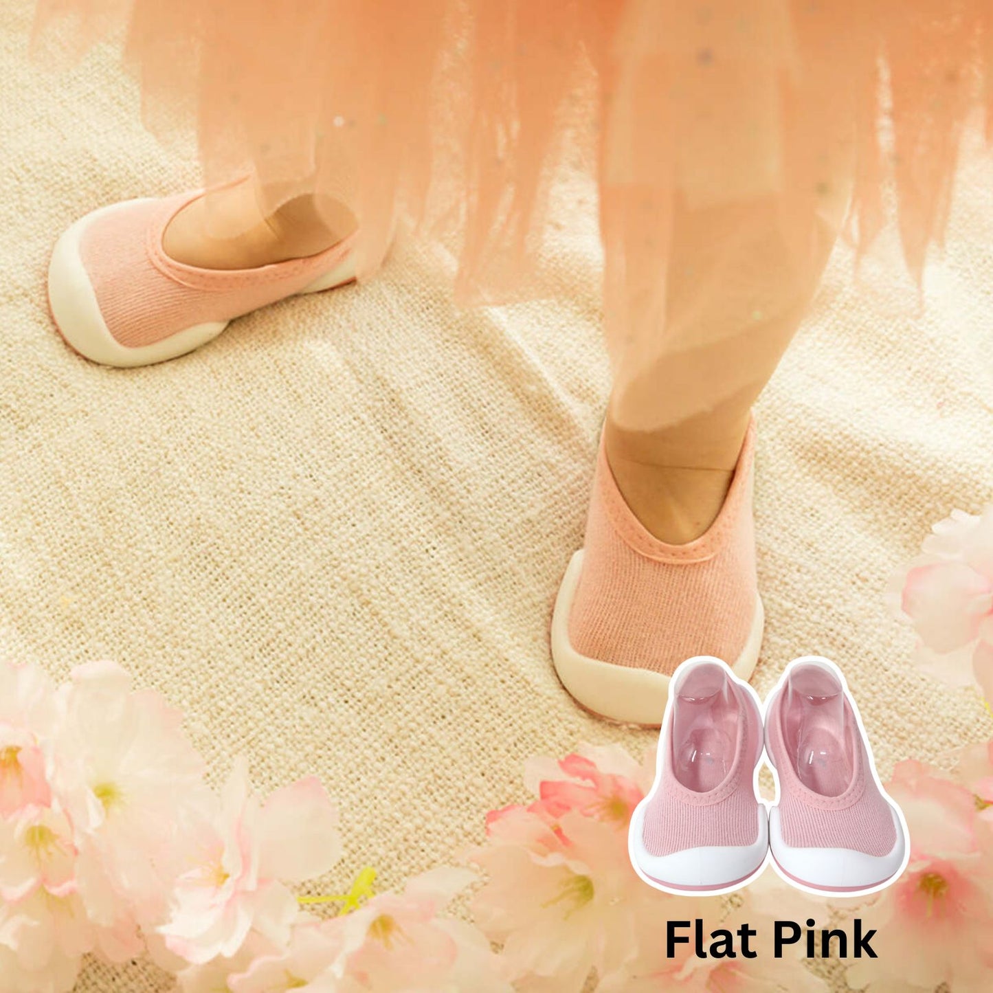 Komuello - Baby Sock Shoes (Flat Pink )