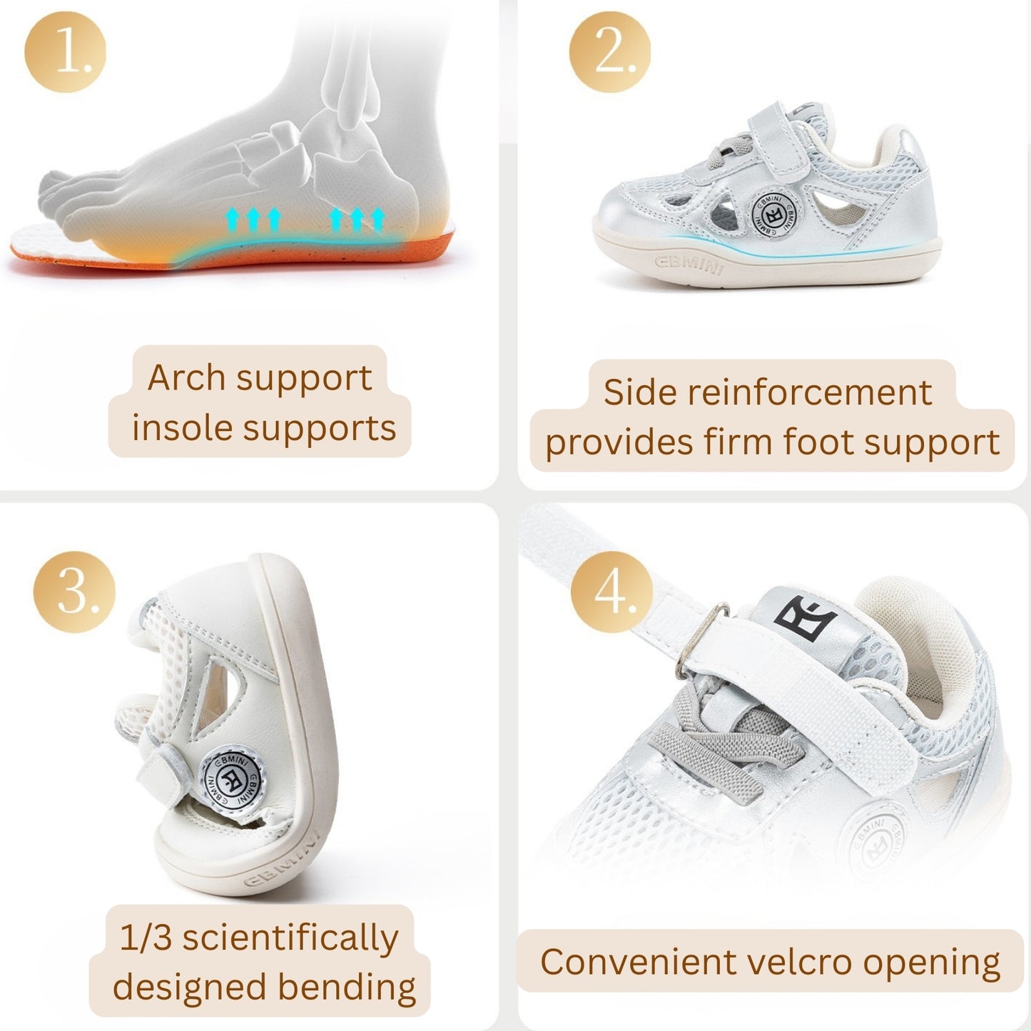 E25A116 BreezyTots Sneakers (Cream)