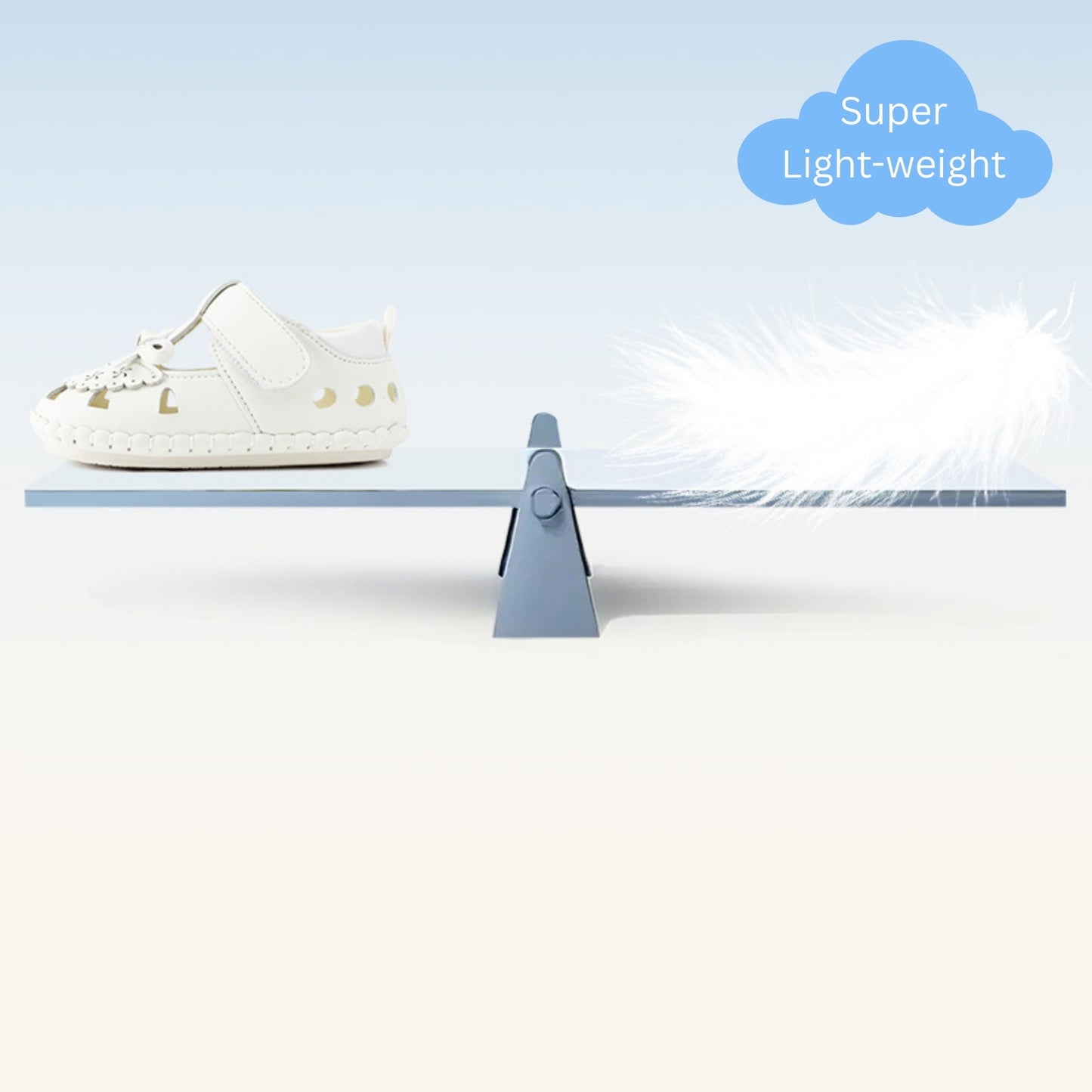 E25B071 Dreamy Bow Baby Sandals (Cream)