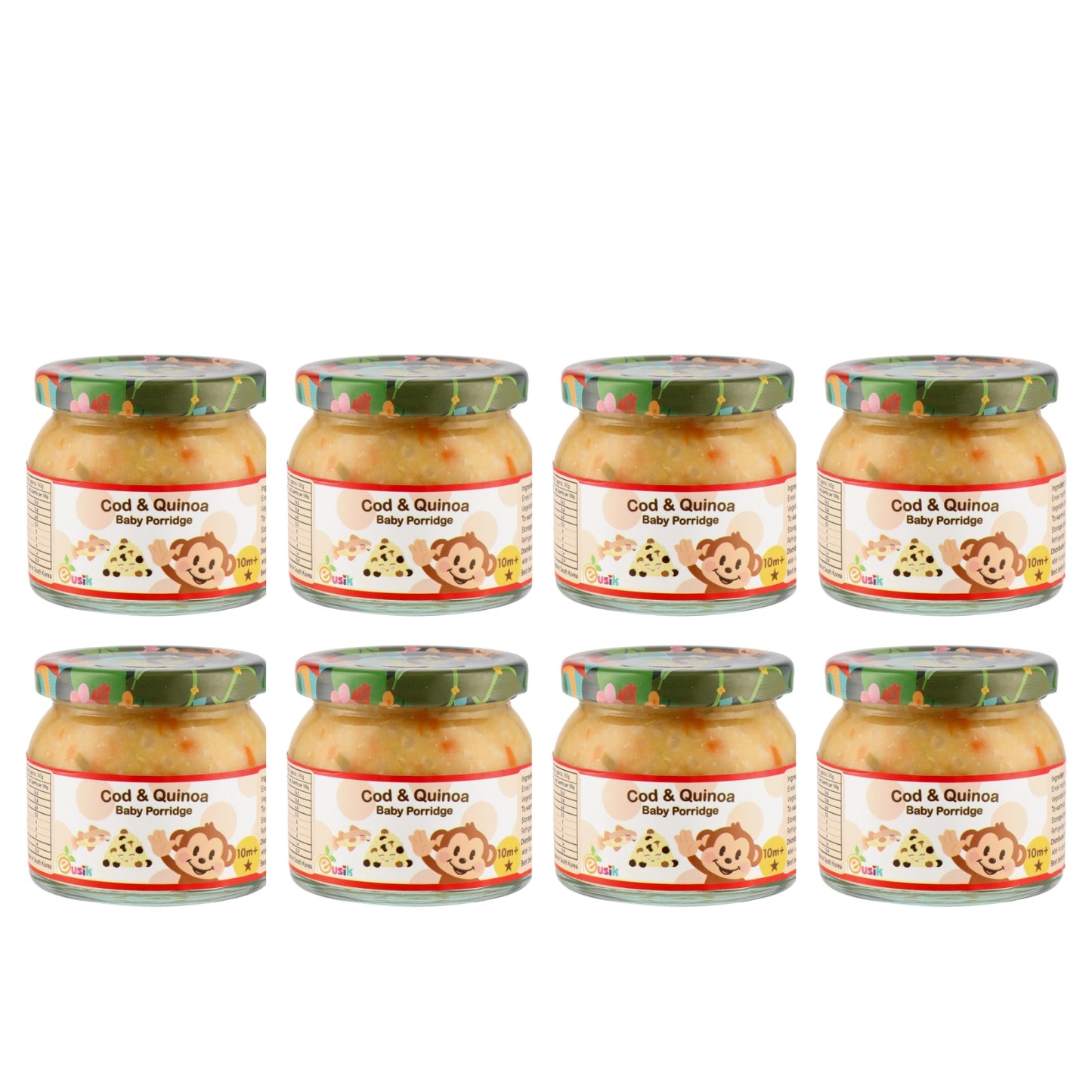 Eusik  - 8 pk Baby Rice Porridge Select (Cod & Quinoa) 145g, 10mths+