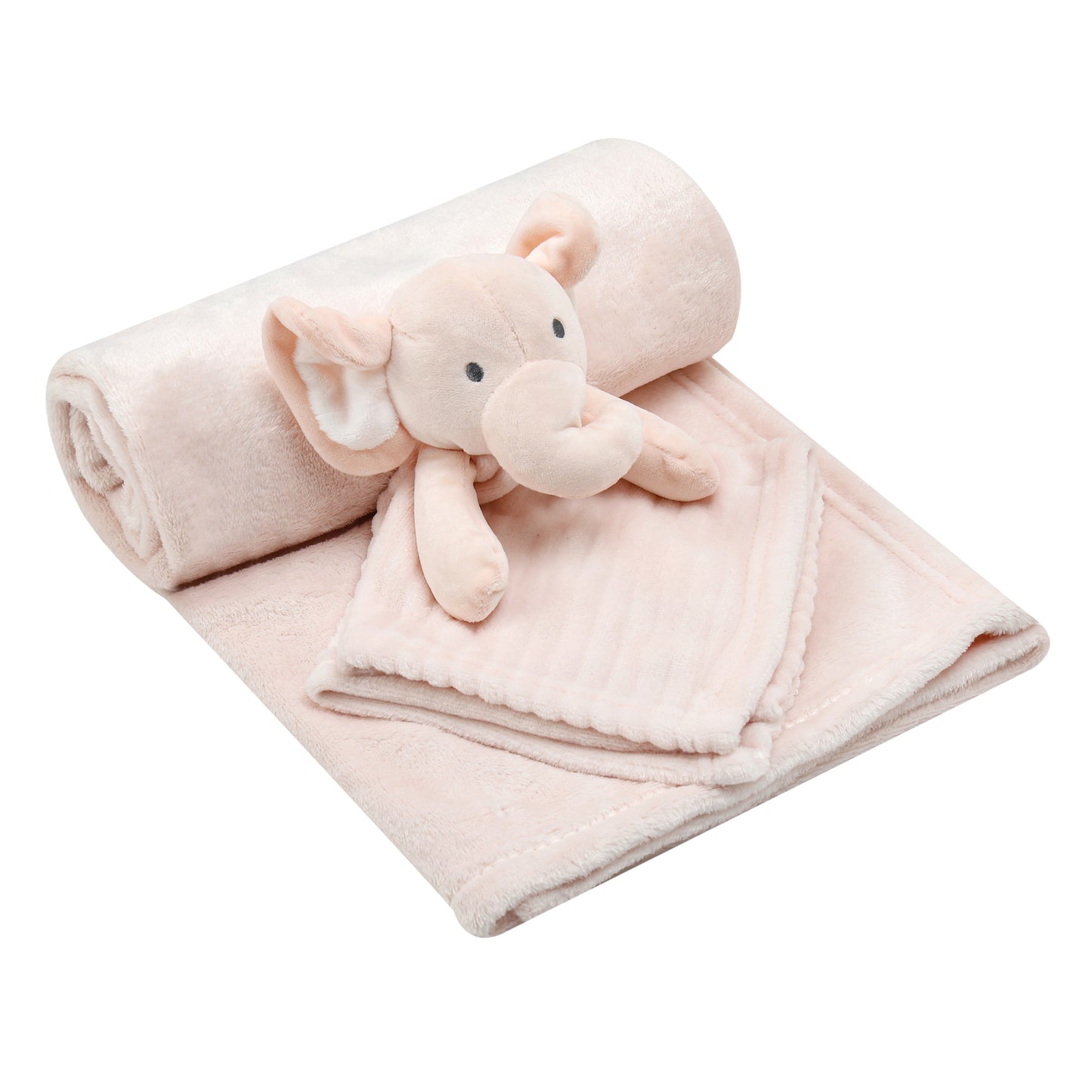 Blanket with security toy (Pink Elly)