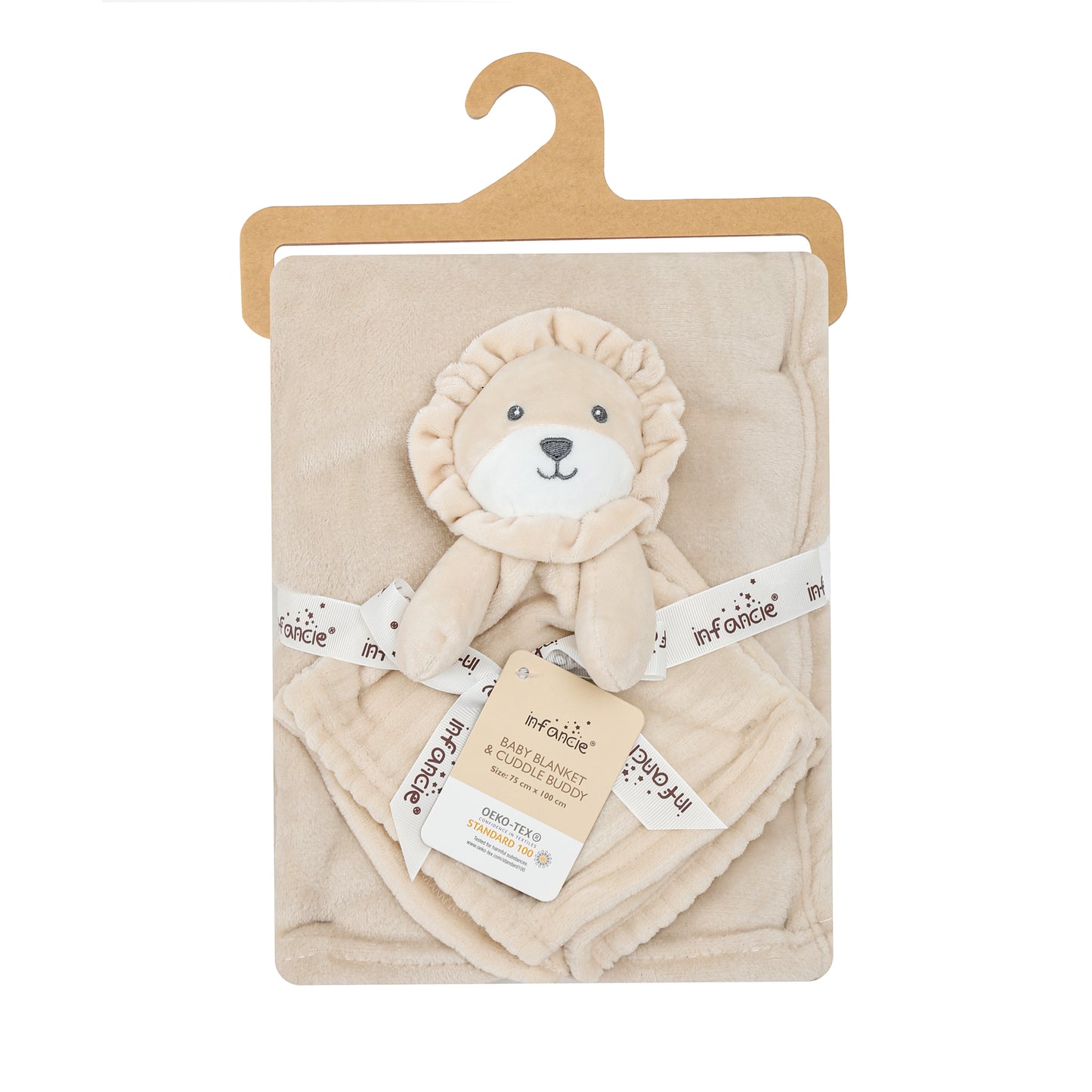 Blanket with security toy (Beige Lion)