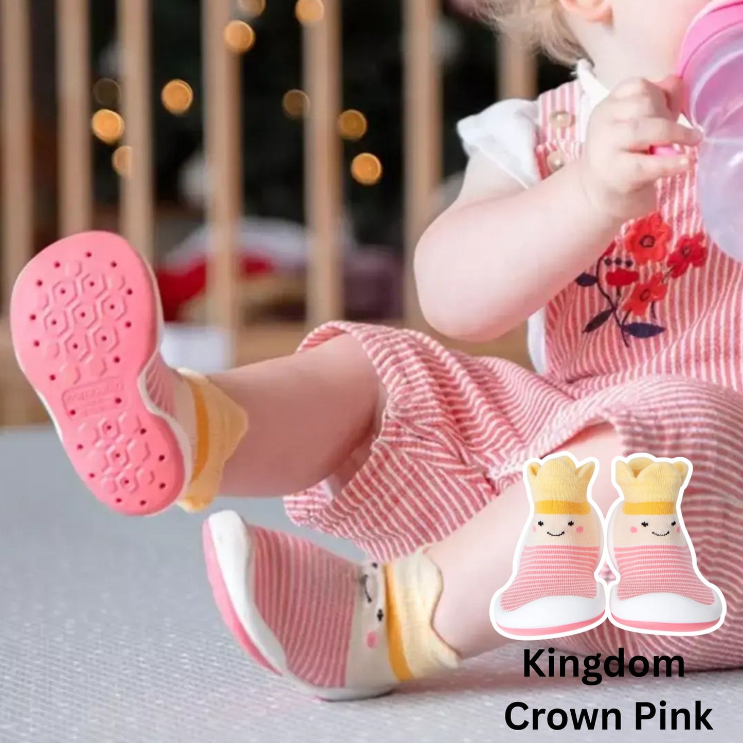 Komuello - Baby Sock Shoes (Kingdom Crown_Pink)