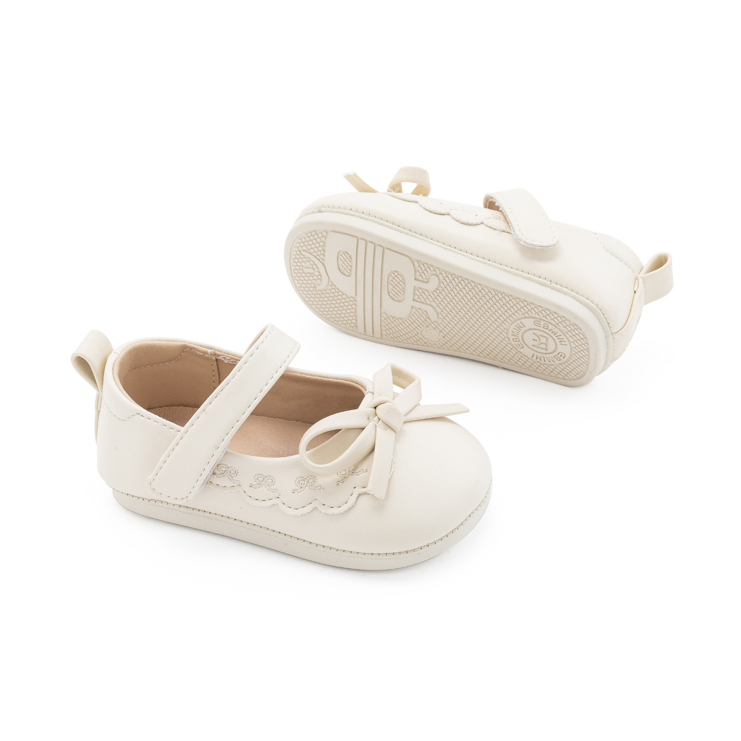 Ebmini - E31040 Bow & Lace Mary Janes
