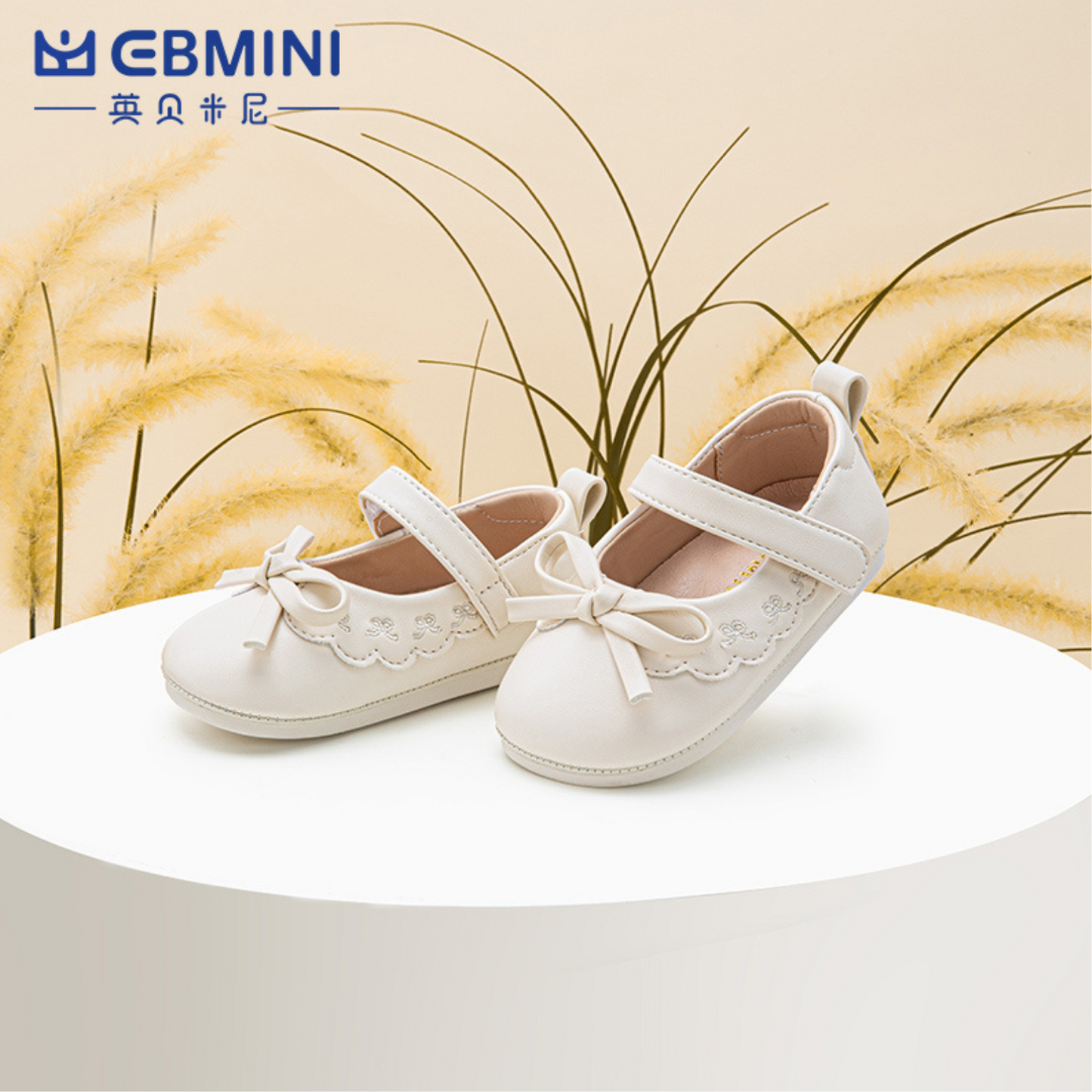 Ebmini - E31040 Bow & Lace Mary Janes