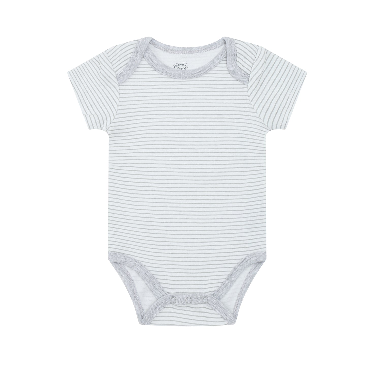 MOTHER'S CHOICE 3-Pc 100% Cotton Short-Sleeved Baby Bodysuit (Grey, Clouds & Hugs)
