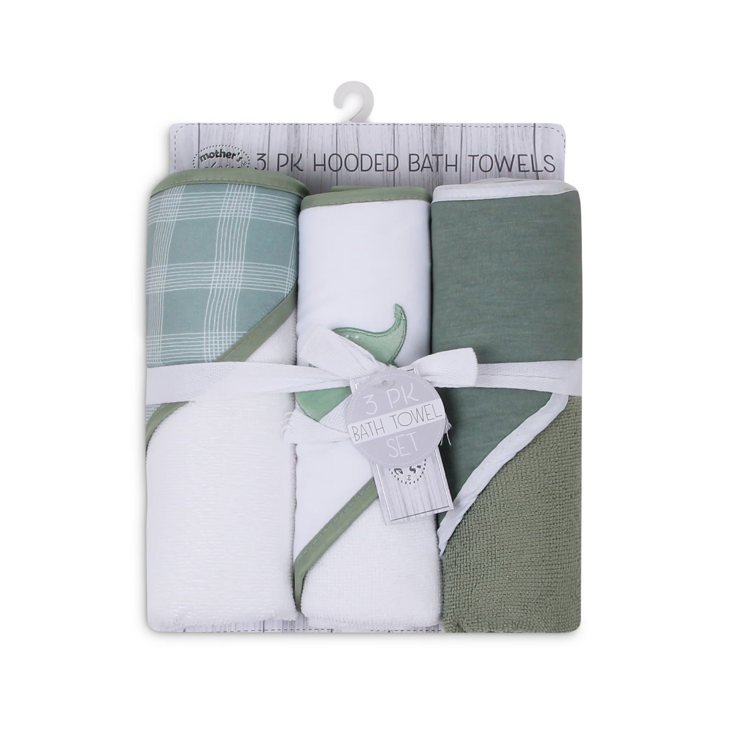 MOTHER'S CHOICE 3-Pc Baby Hooded Towel Set (Dino)