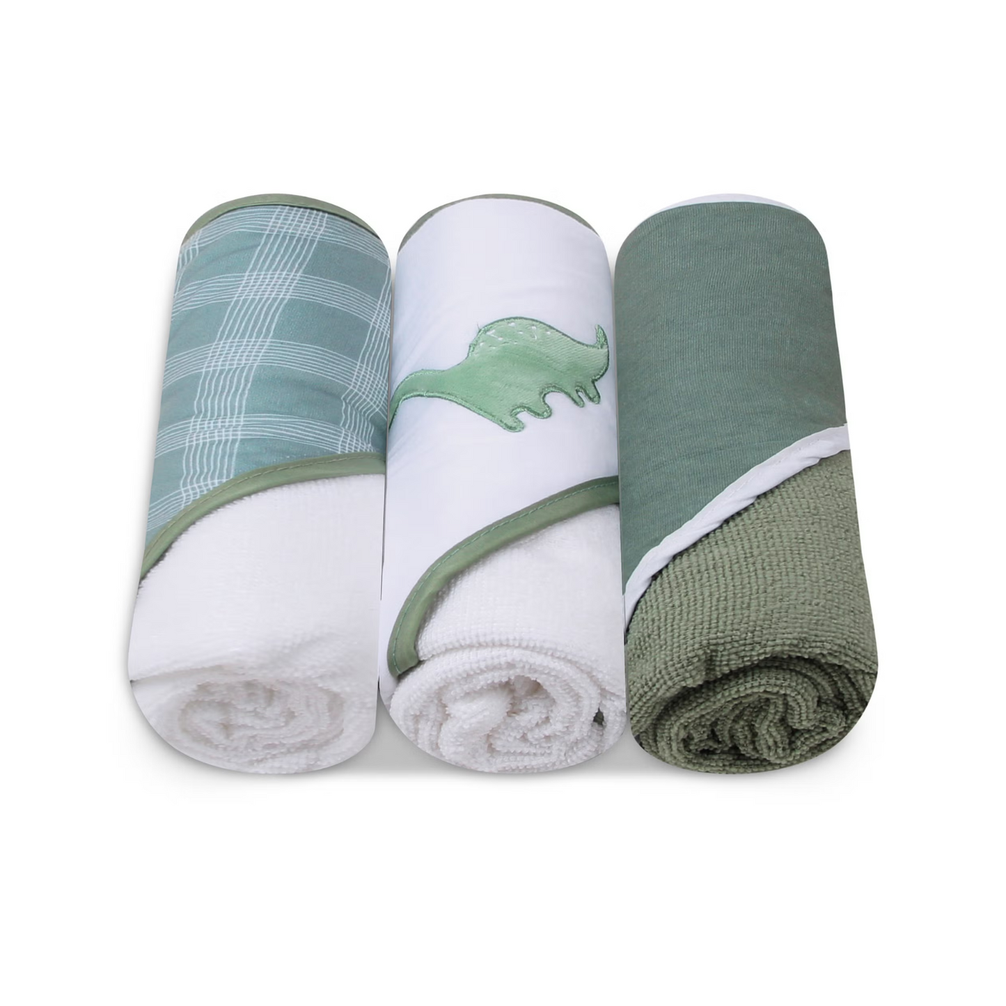 MOTHER'S CHOICE 3-Pc Baby Hooded Towel Set (Dino)