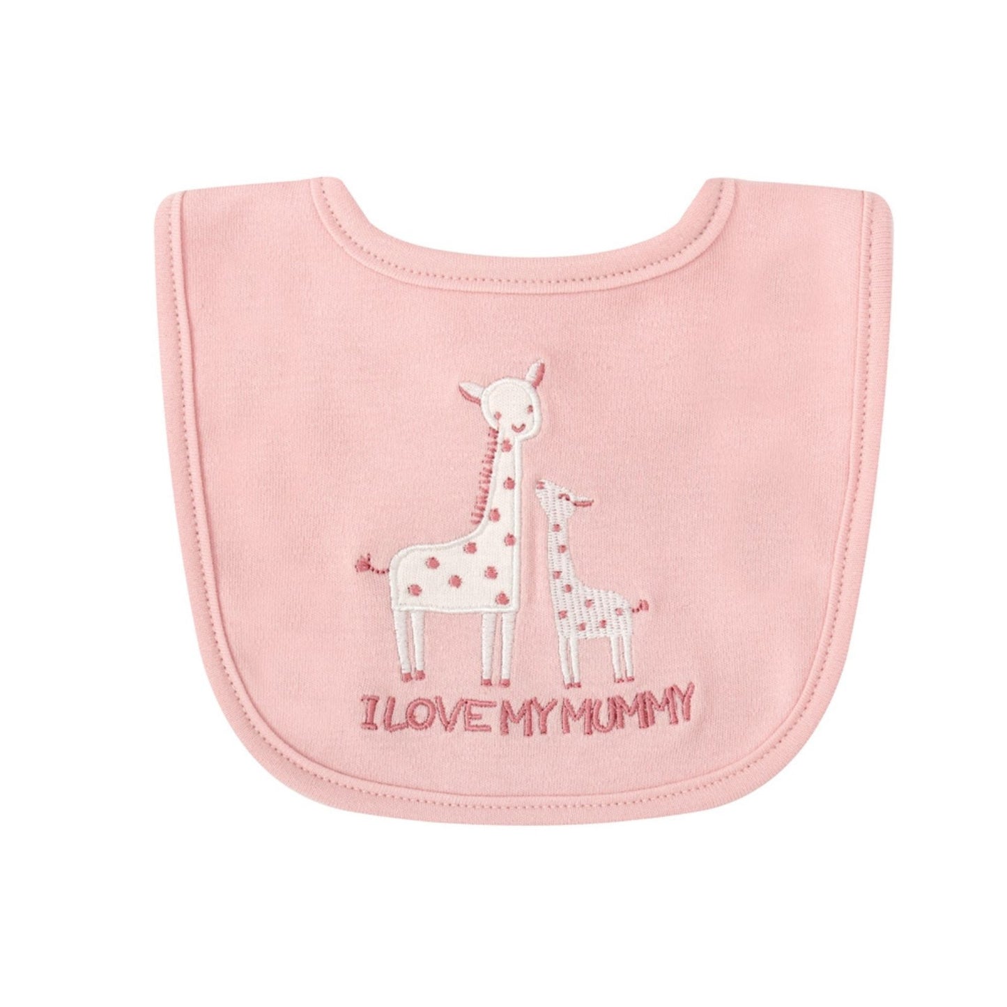 MOTHER'S CHOICE 5-Pc Baby Grower, Bodysuit, Bib, Hat & Mittens Layette Gift Set (Pink Giraffe)