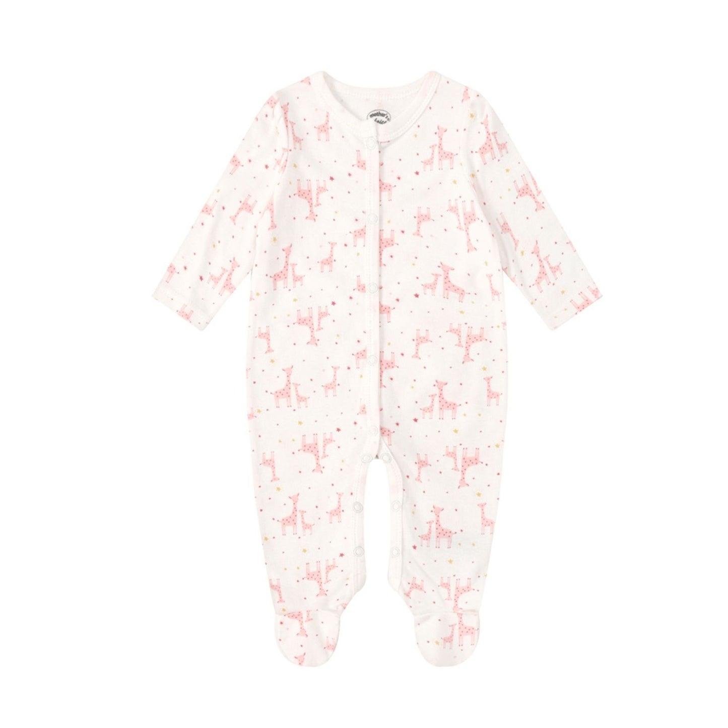 MOTHER'S CHOICE 5-Pc Baby Grower, Bodysuit, Bib, Hat & Mittens Layette Gift Set (Pink Giraffe)