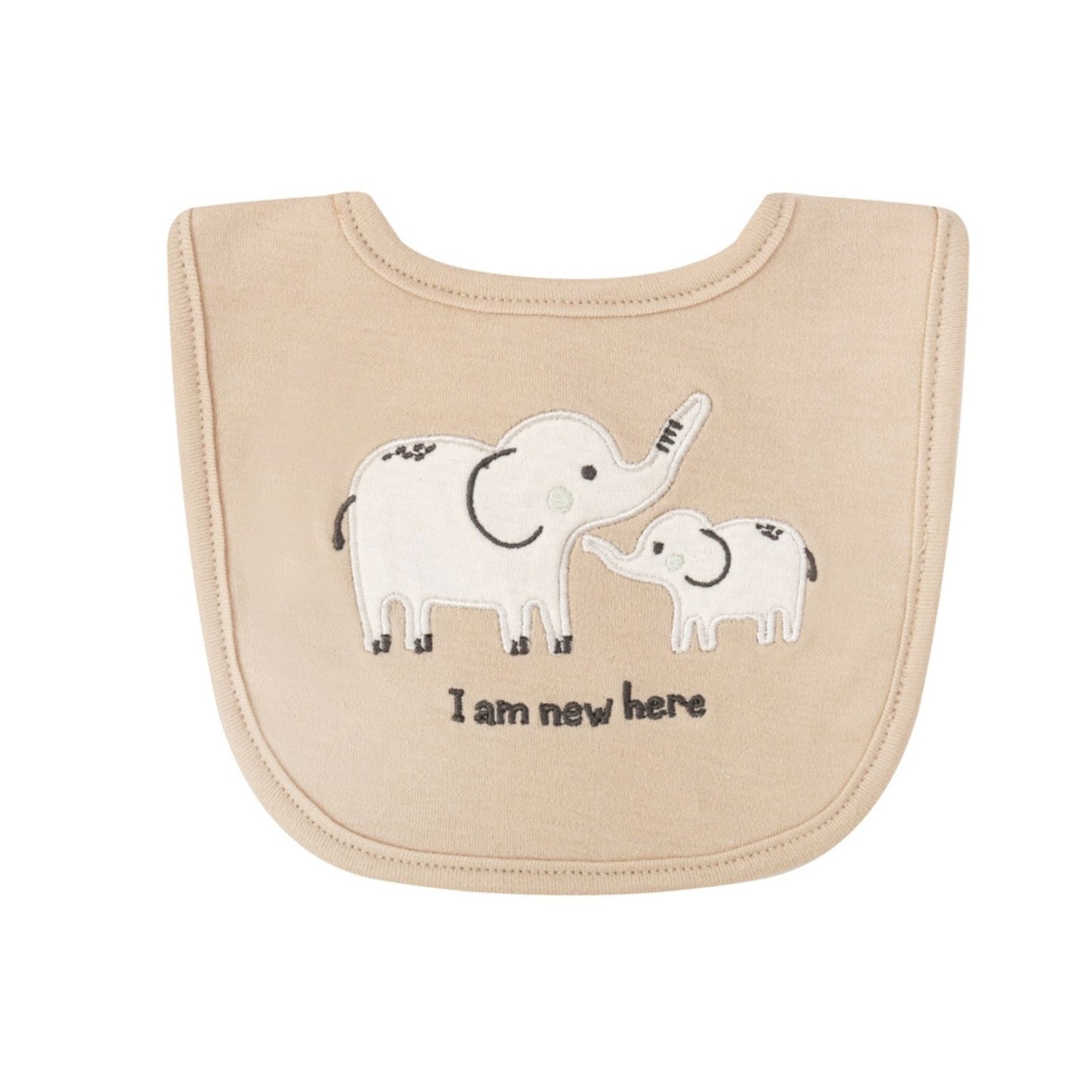 MOTHER'S CHOICE 5-Pc Baby Grower, Bodysuit, Bib, Hat & Mittens Layette Gift Set (Beige Elephant)