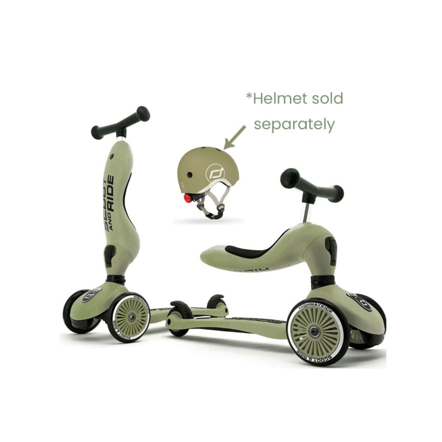 Scoot & Ride - Highwaykick1 Scooter For Toddler 1-5Y (Olive)