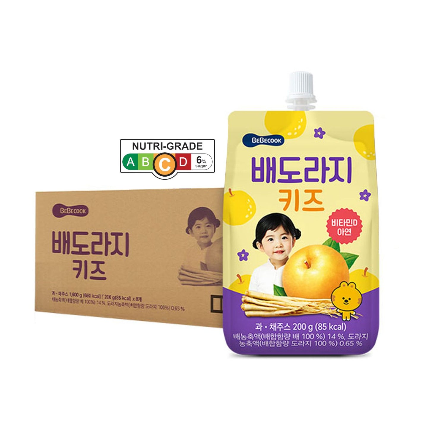 BeBecook - 10-Pk Junior's Korean Golden Pear Drink w Bellflower Root 200g