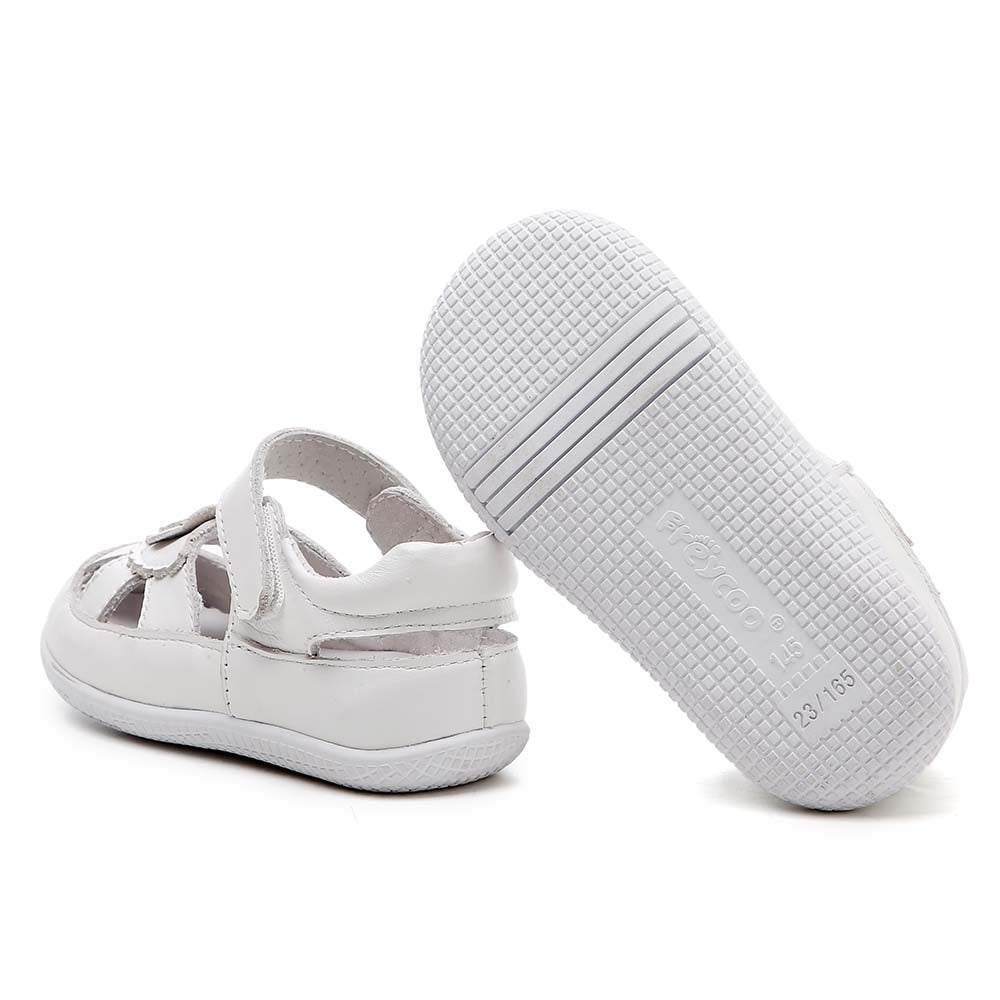 Freycoo - White Genevive Flexi-Sole Toddler Shoes