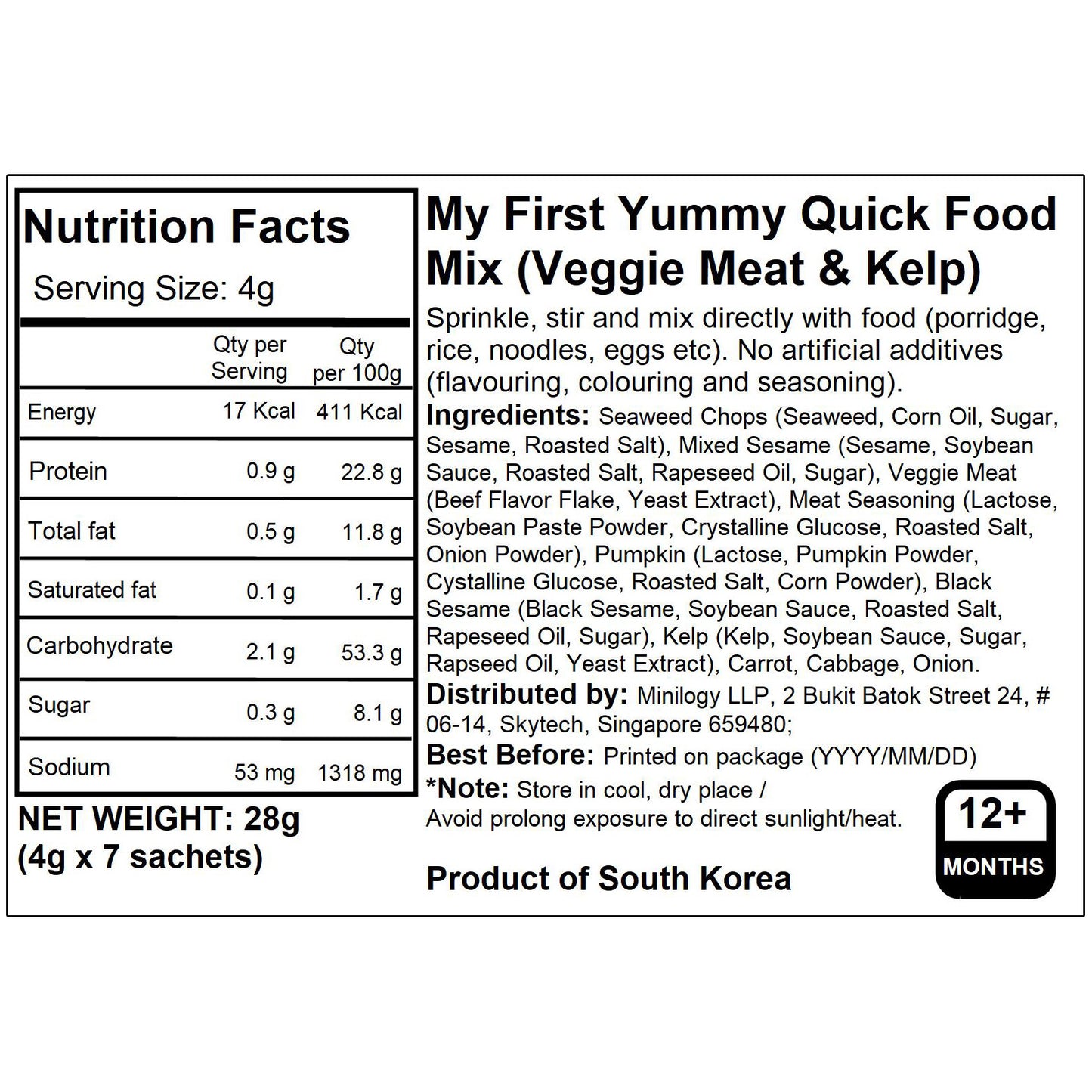 BeBecook - My First Yummy Quick Food Mix (Veggie Meat & Kelp) 4g x 7