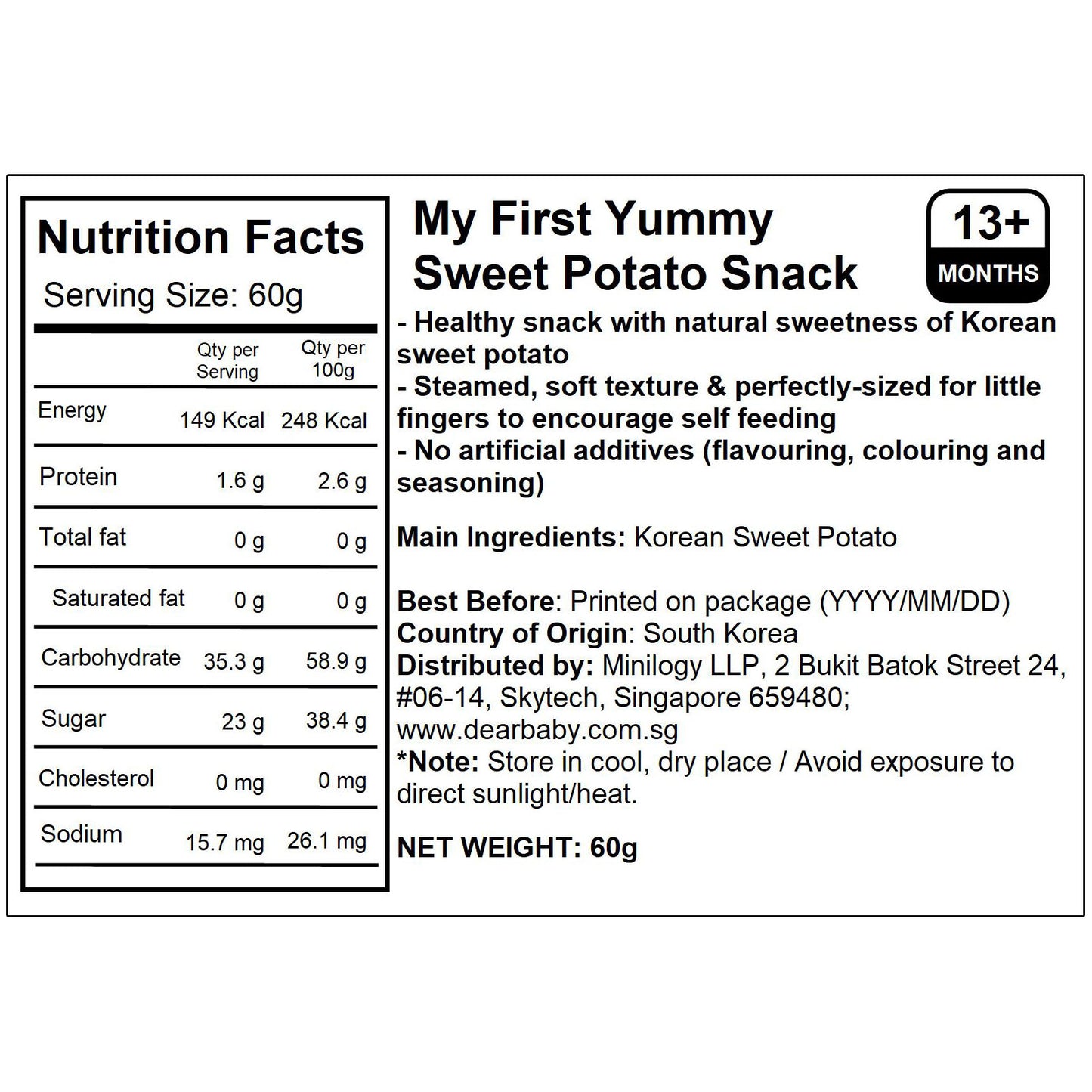 BeBecook - My First Yummy Sweet Potato Snack 60g