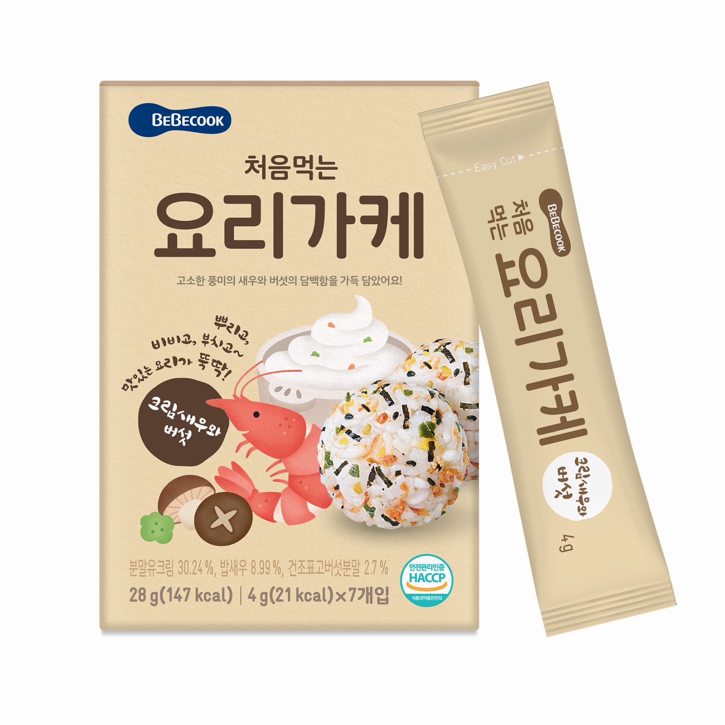 BeBecook - My First Yummy Quick Food Mix (Shrimp & Mushroom Cream) 4g x 7
