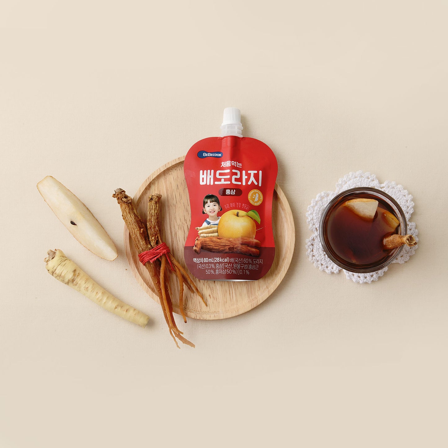 BeBecook - 20-Pk Brewed Korean Golden Pear Drink w Bellflower Root & Red Ginseng 80ml