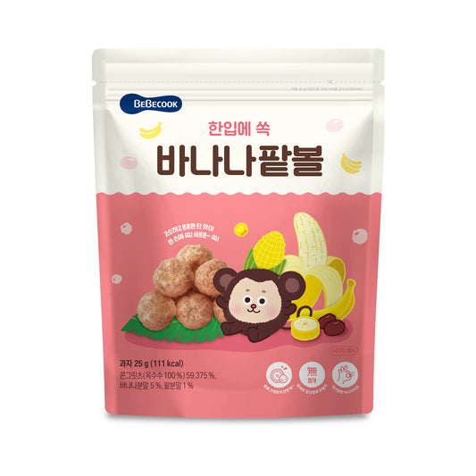 BeBecook - My First Yummy Corn Balls (Banana & Red Bean) 25g