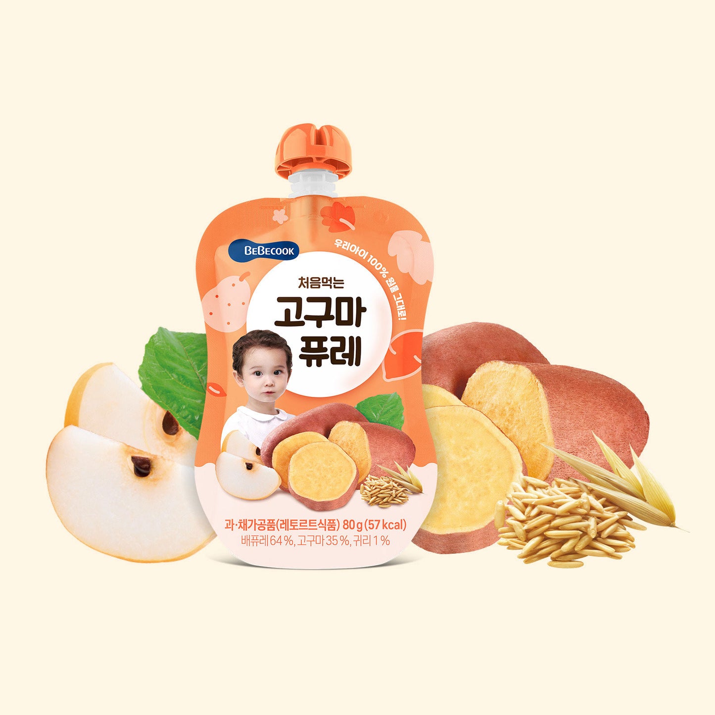 BeBecook - My First Yummy Puree (Sweet Potato w Oatmeal) 80g