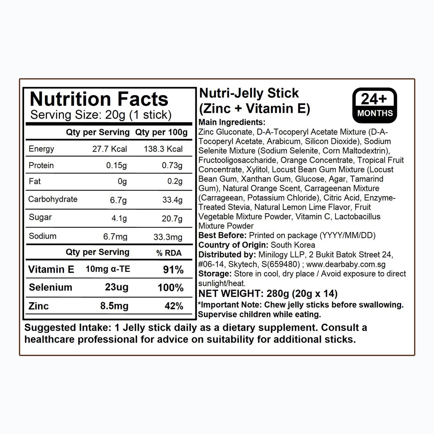 BeBecook - Nutri-Jelly Stick (Zinc + Vitamin E)